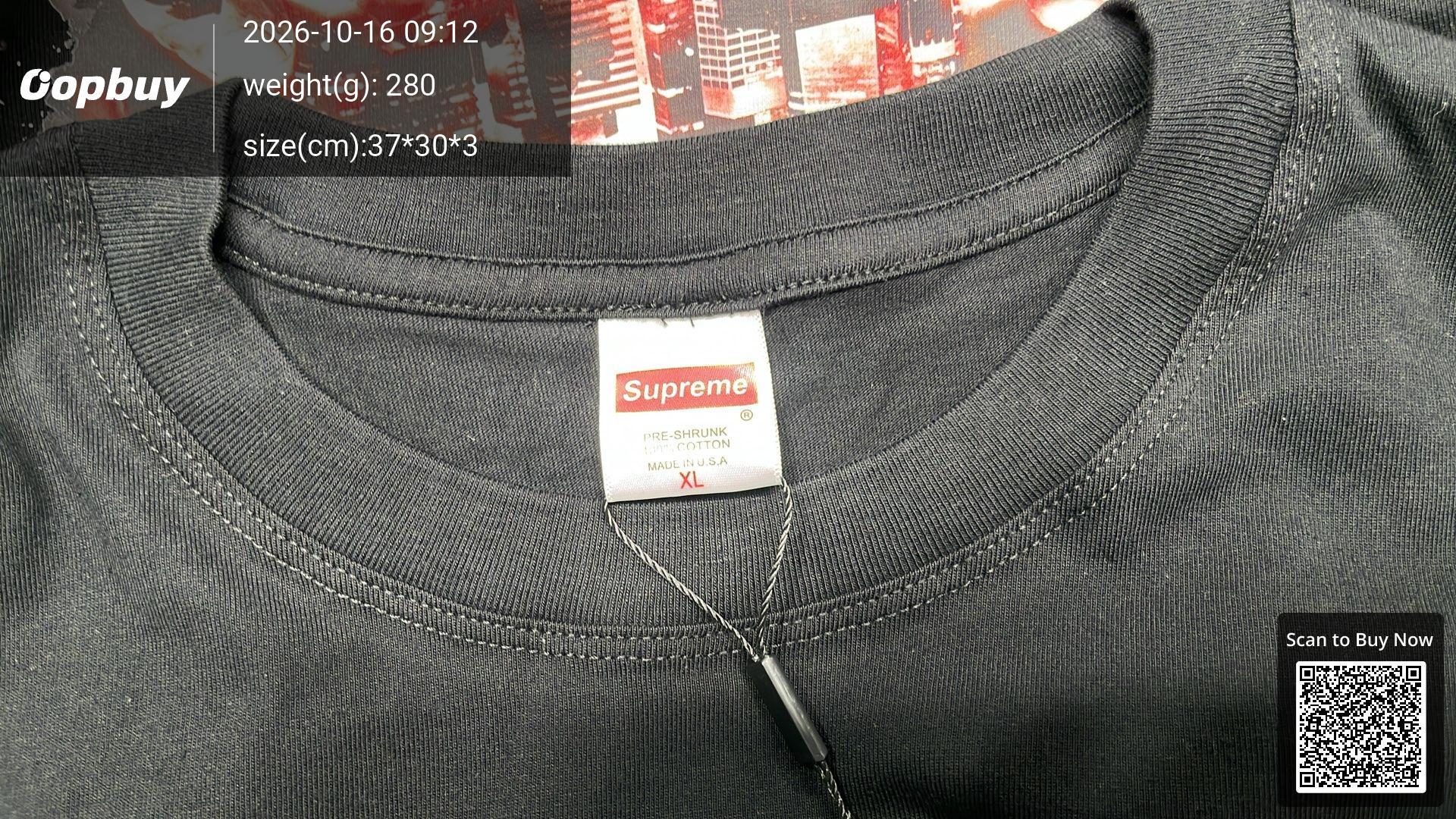 Foto QC 1 de Supreme American Flag Box Logo T-shirt Grey