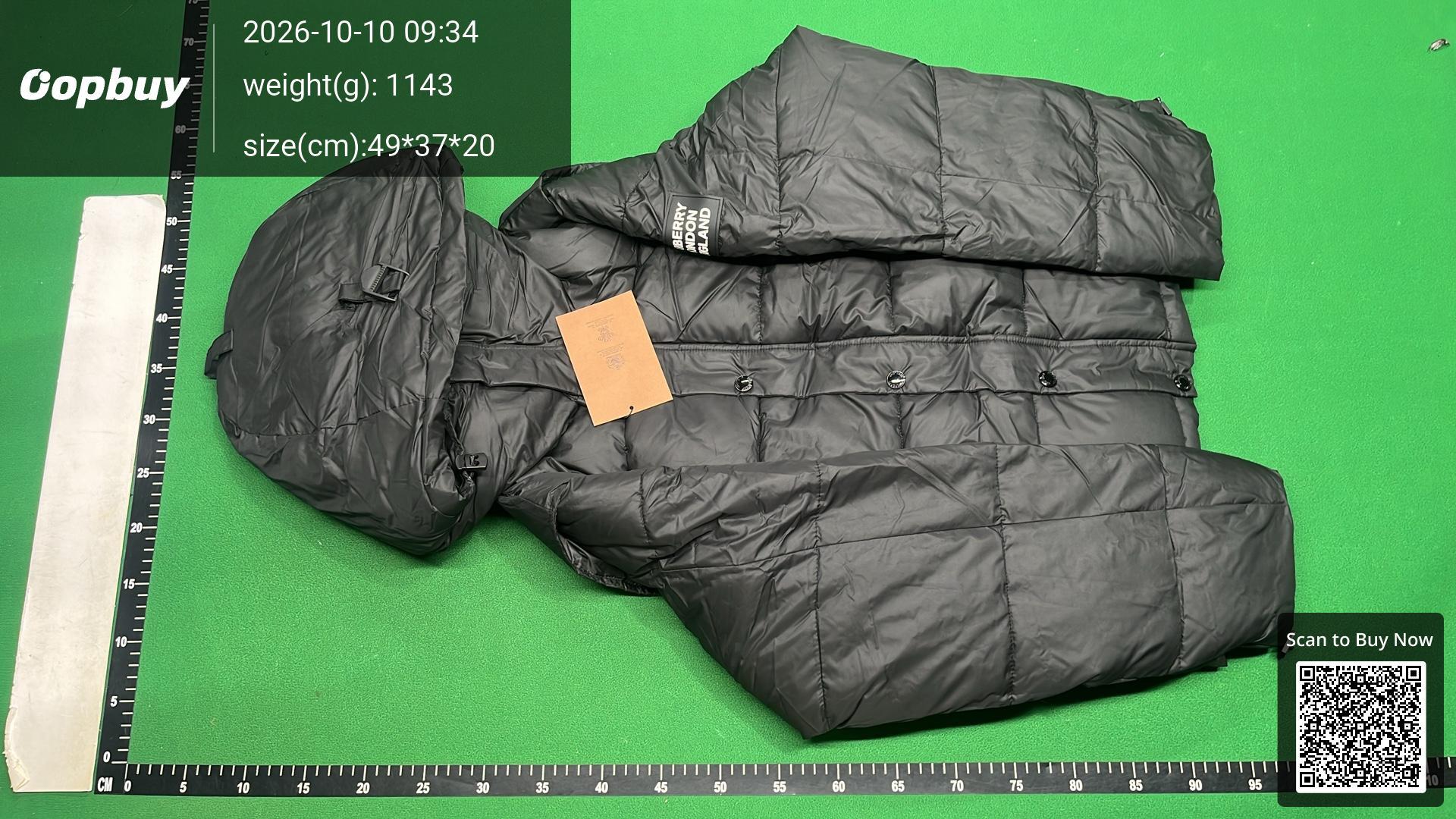 Foto QC 2 de Burberry London England Down Puffer Jacket Check Lining Black
