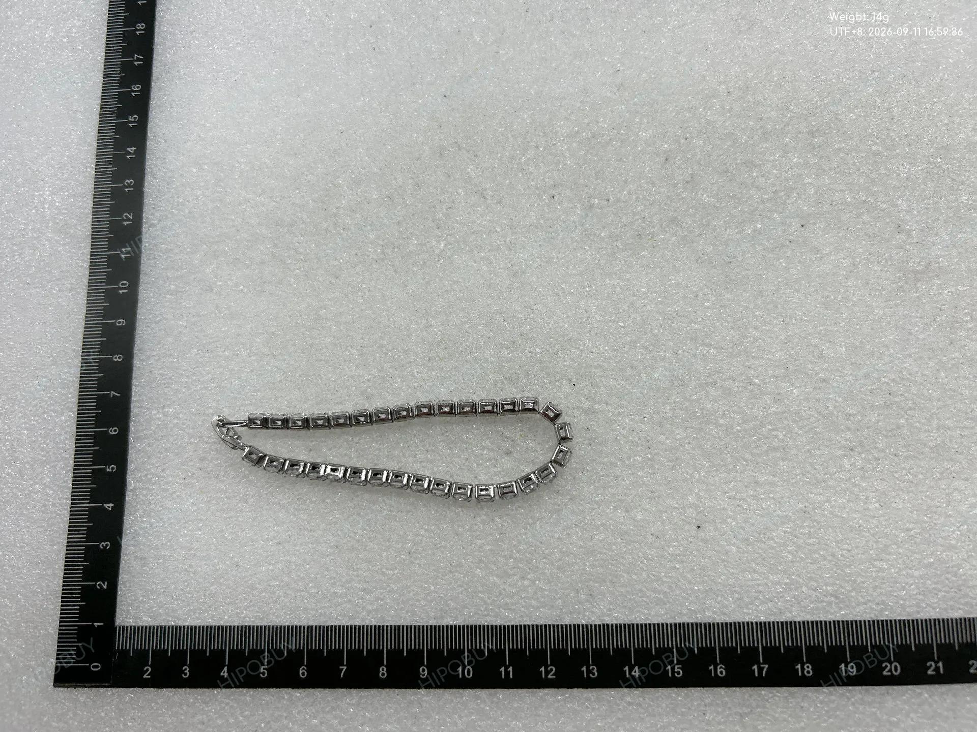 Foto QC 5 de MST Bling Rock Candy Tennis Bracelet Metal Diamond Silver