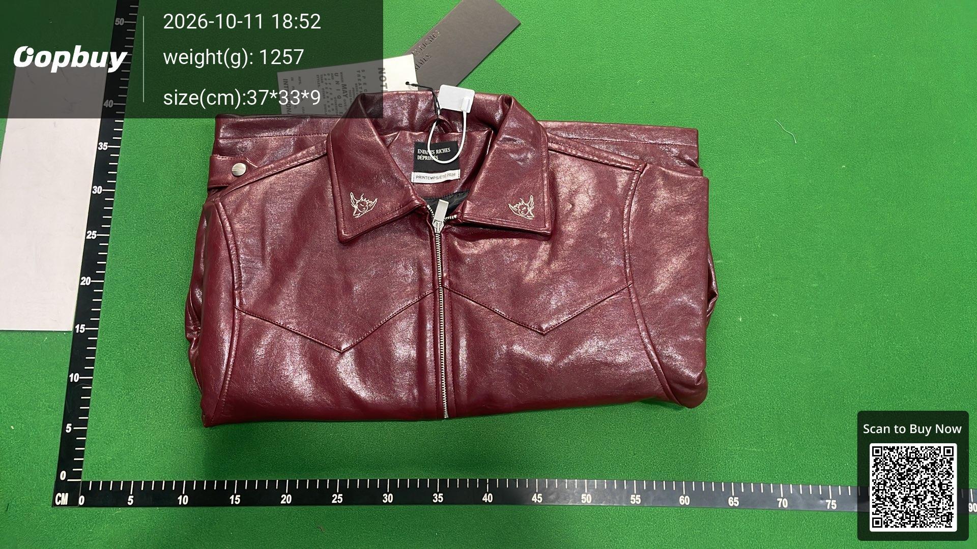 Foto QC 4 de Enfants Riches Déprimés SS23 Leather Jacket Western Burgundy