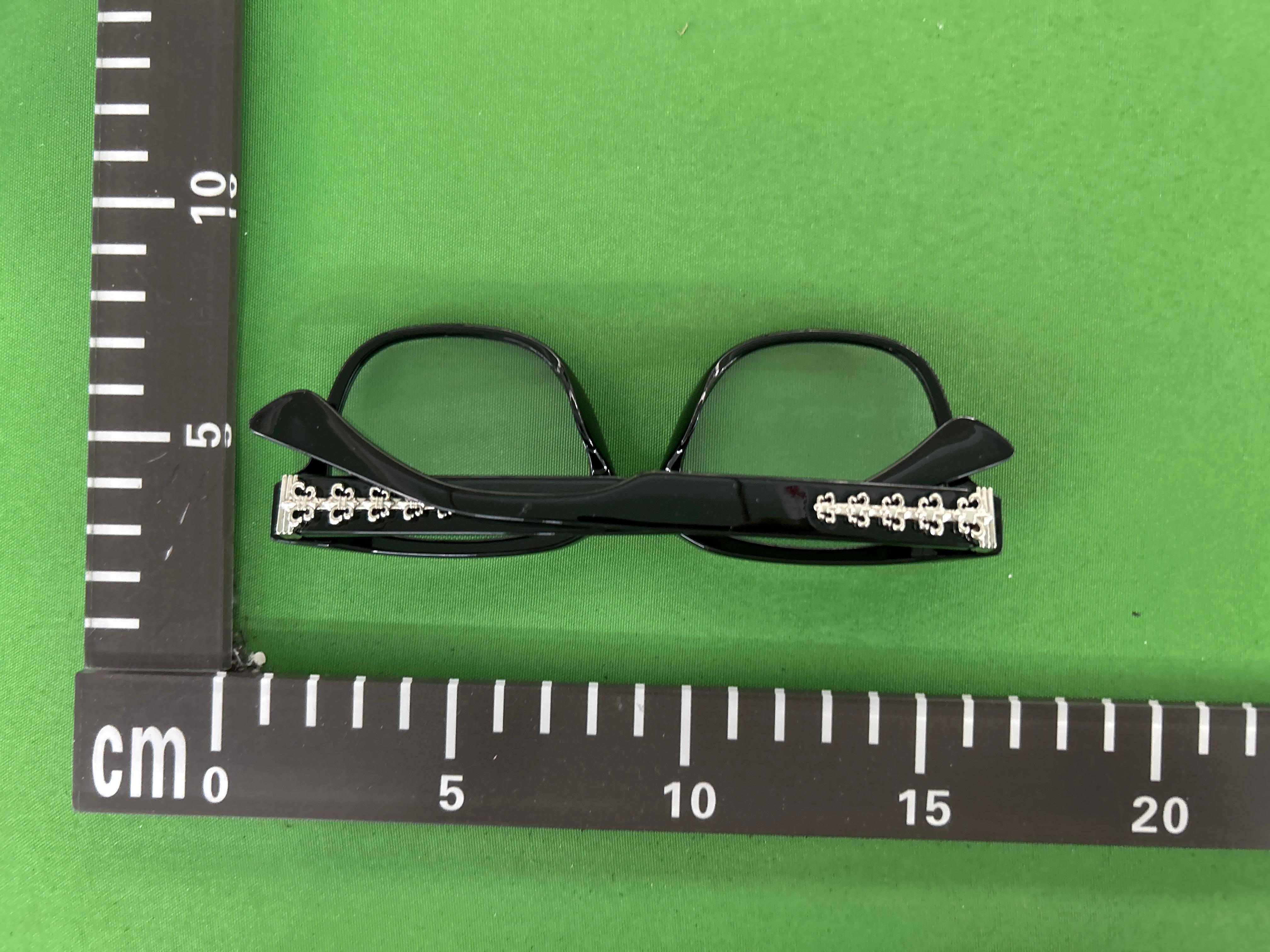 Foto QC 5 de Chrome Hearts Square-Frame Acetate Eyeglasses Crystal Gold (COX UCKER)