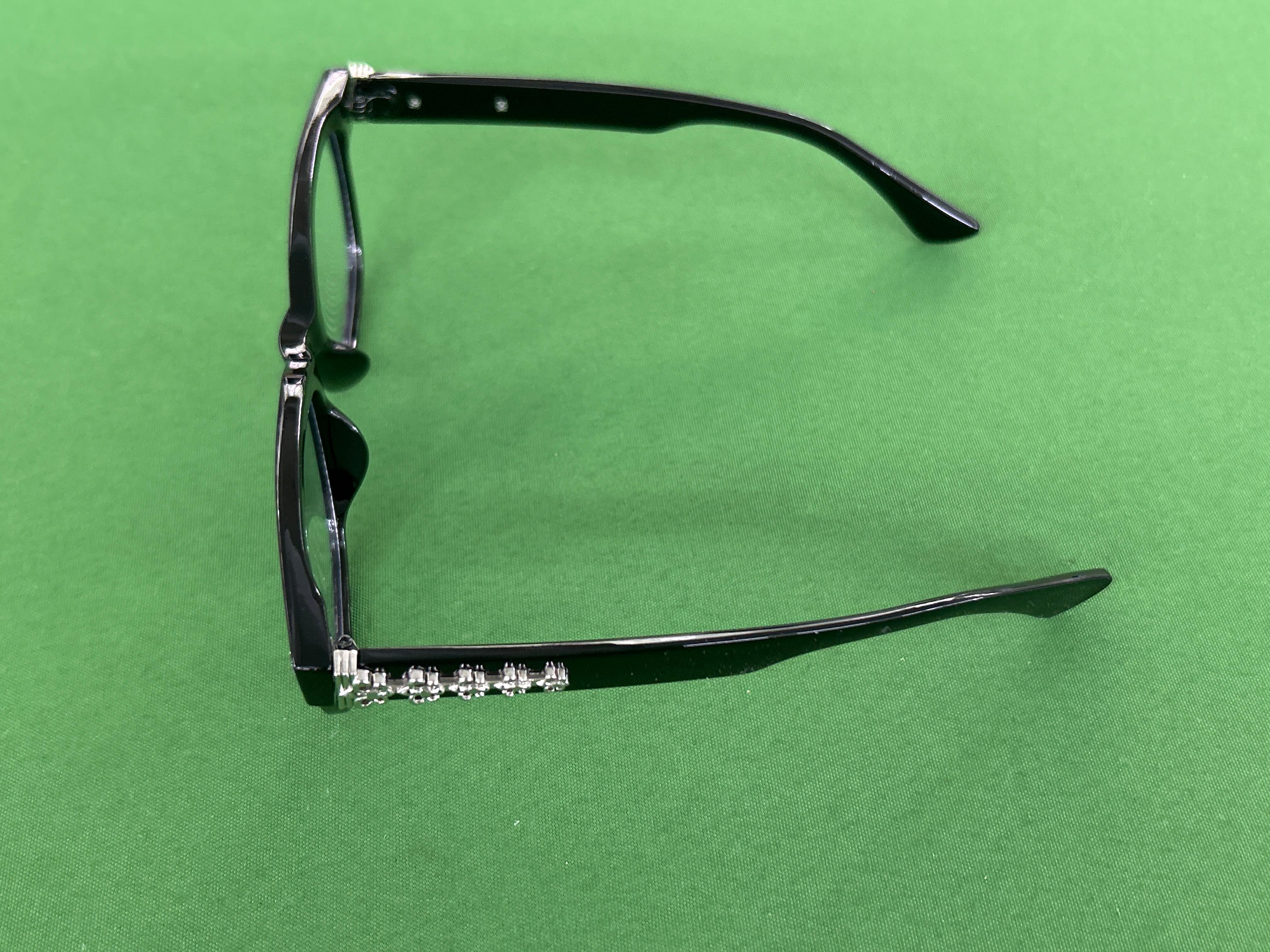 Foto QC 8 de Chrome Hearts Square-Frame Acetate Eyeglasses Crystal Gold (COX UCKER)
