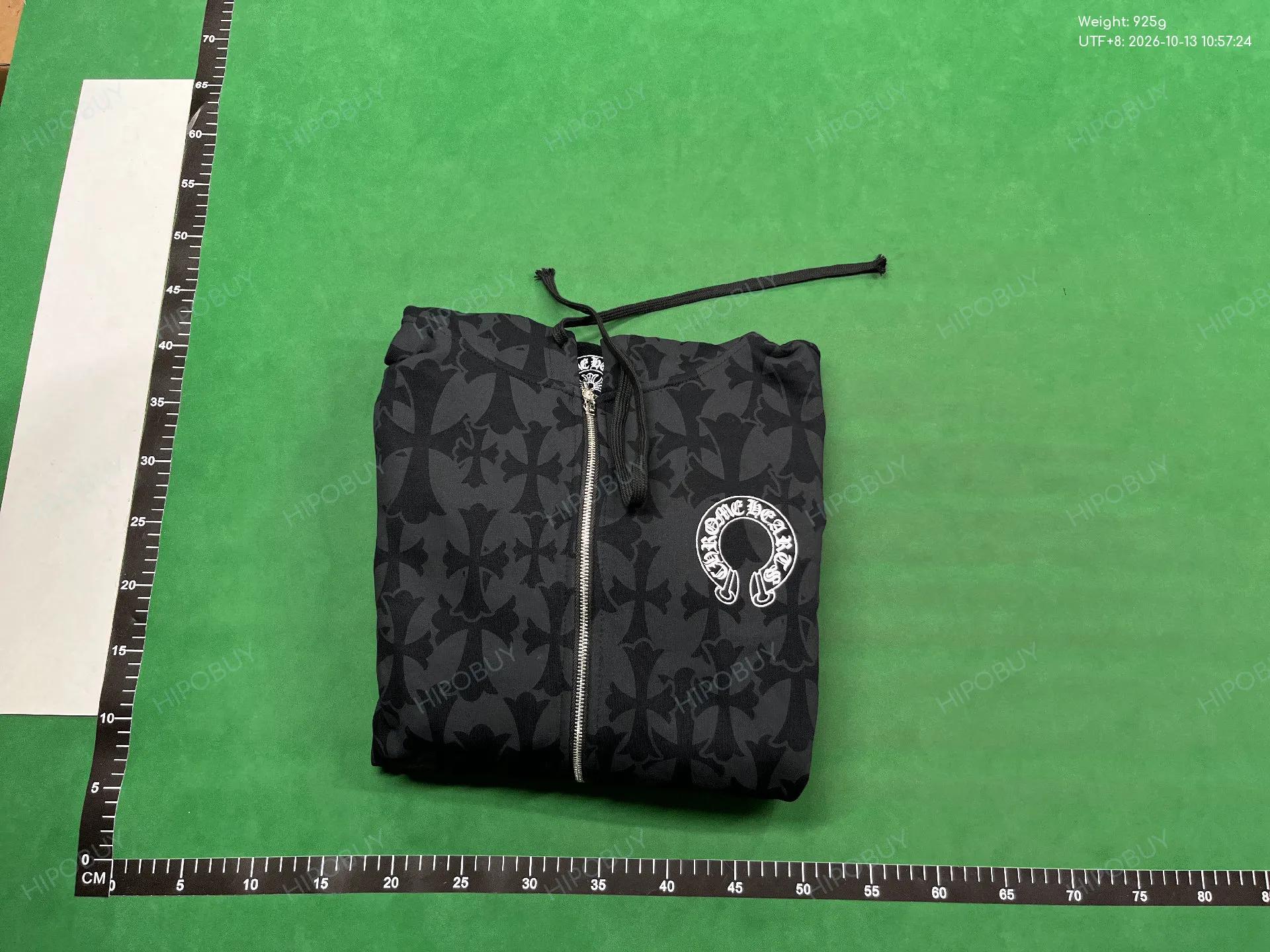 Foto QC 8 de Chrome Hearts Zip Sweater Horseshoe Floral Print Cotton Black