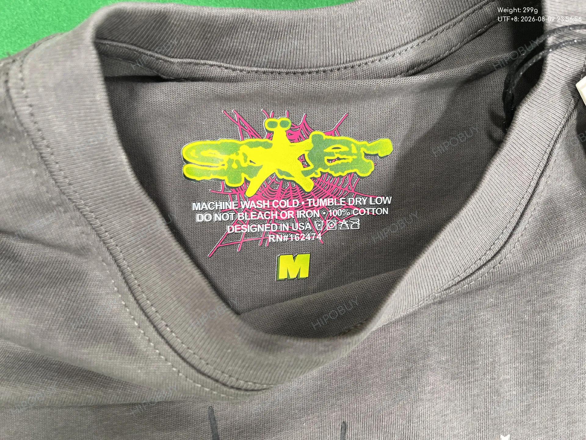 Foto QC 1 de Sp5der T-shirt Puff Print Web Grey Green