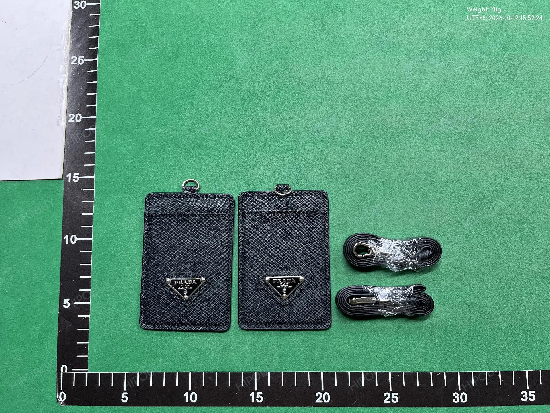 Foto QC 6 de Prada Saffiano Leather Badge Holder Lanyard Black