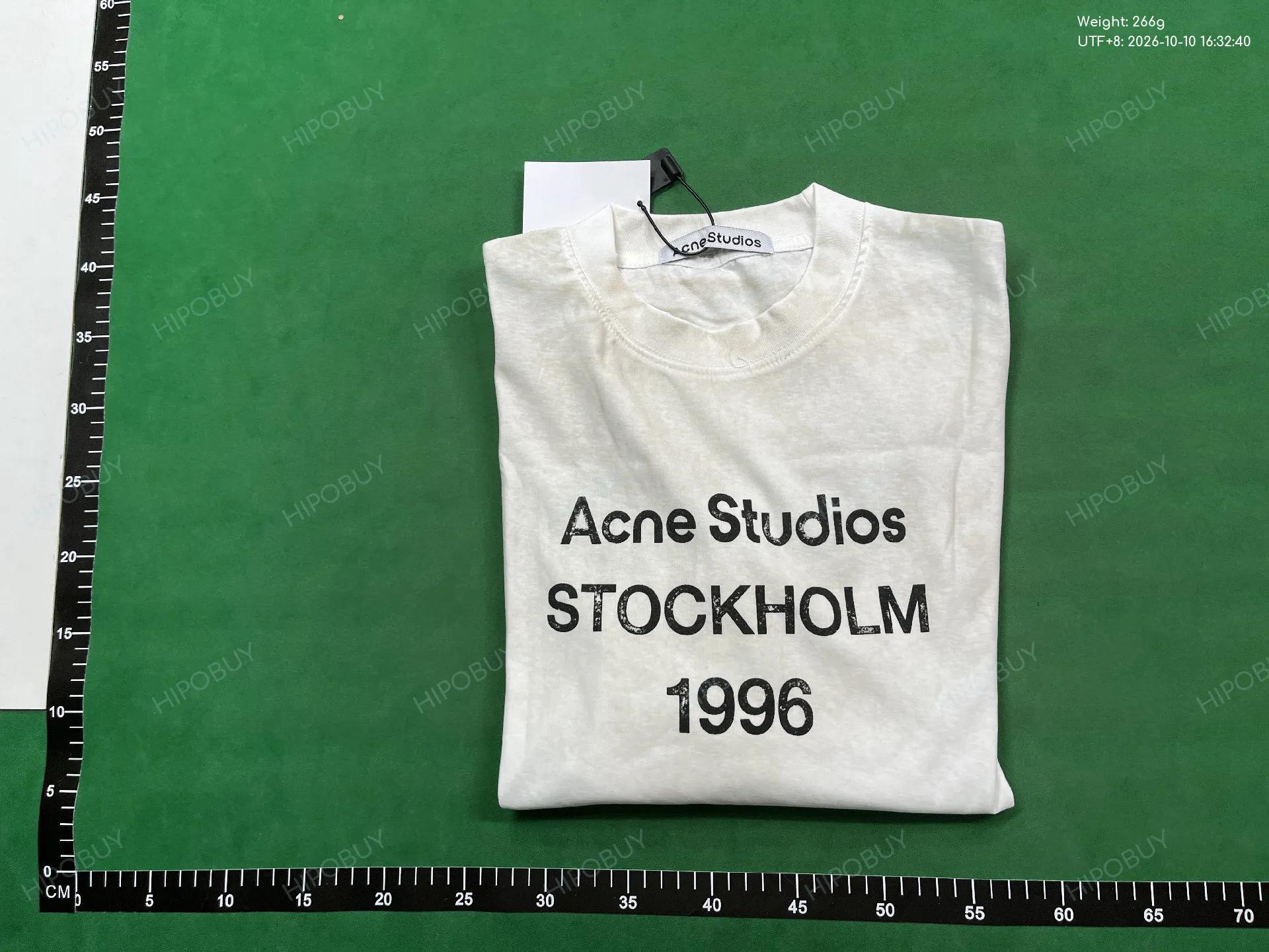 Foto QC 4 de Acne Studios Sprayed 1996 Logo Long Sleeve T-shirt Cornflower Blue