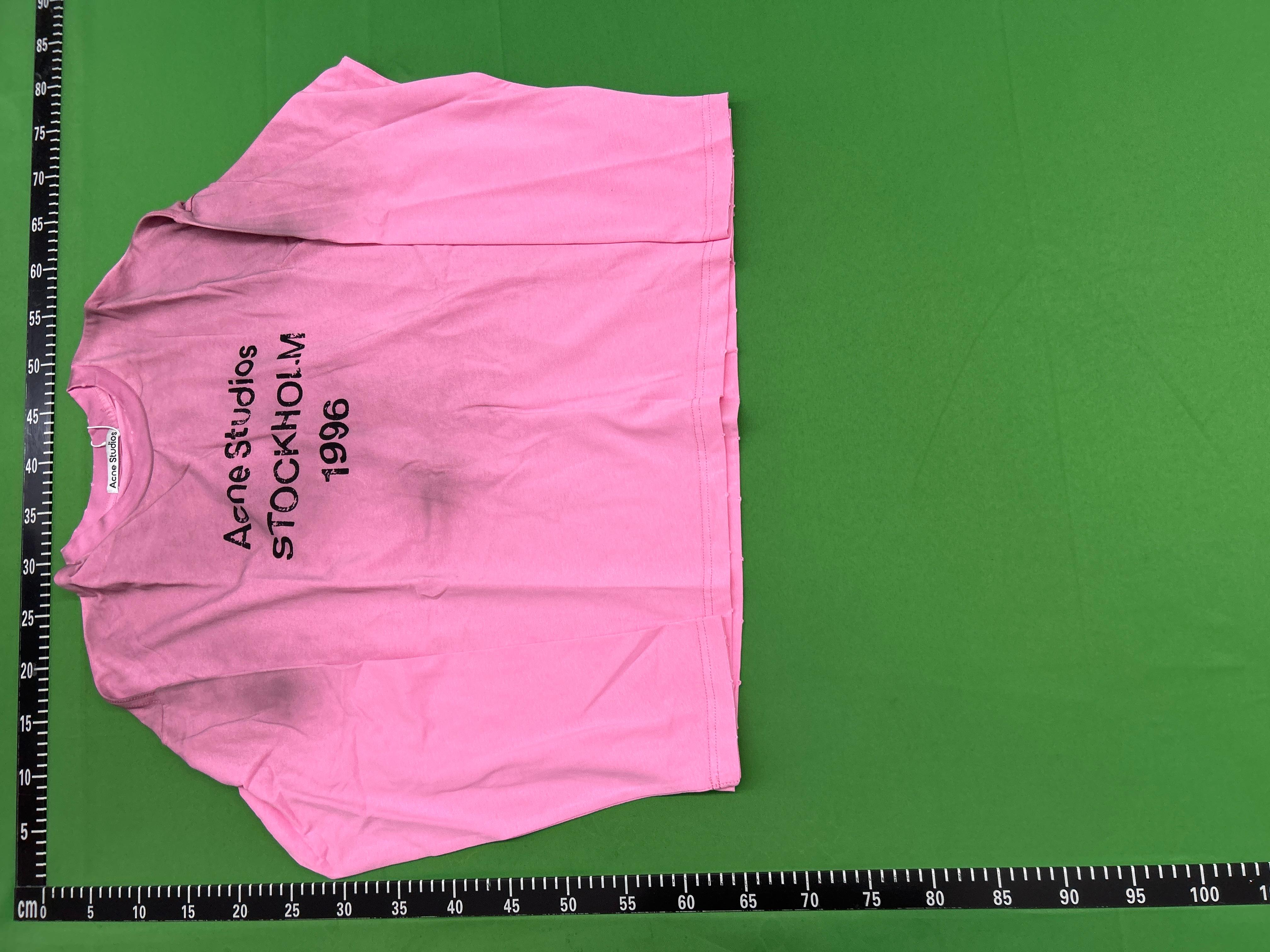Foto QC 7 de Acne Studios T-shirt Sprayed Stockholm 1996 Logo Olive Green