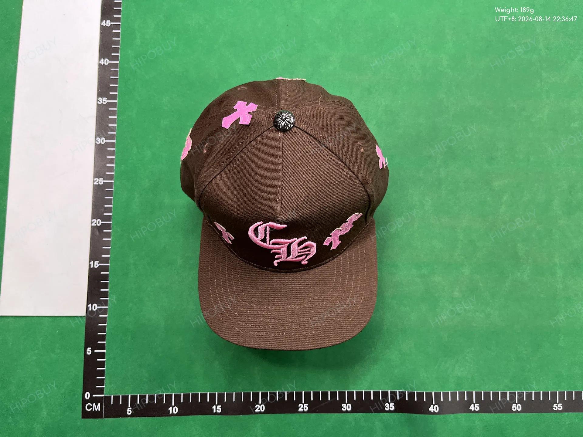 Foto QC 7 de Chrome Hearts CH Cemetery Cross Trucker Cap Brown Pink