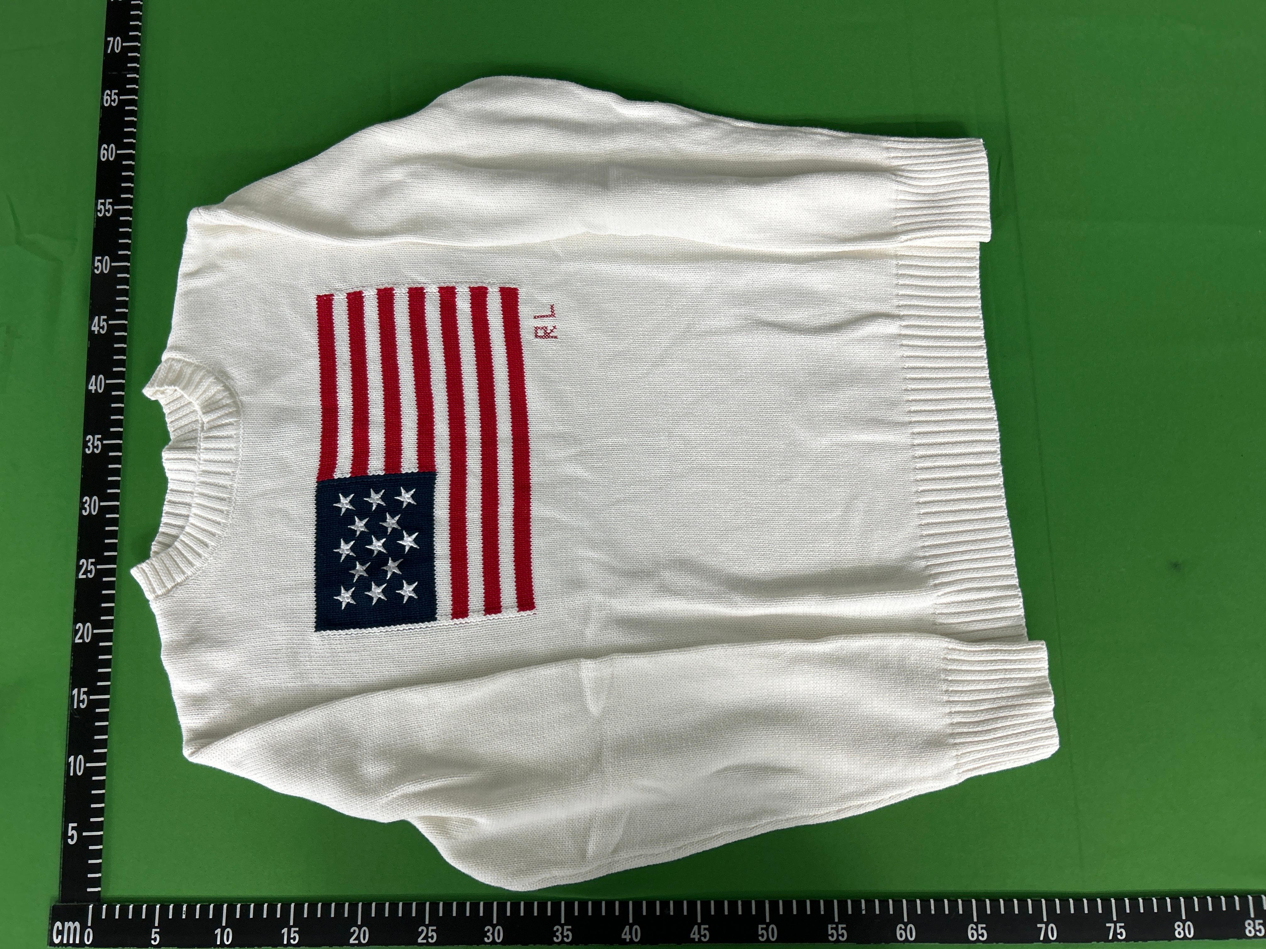Foto QC 3 de Polo Ralph Lauren Iconic American Flag Crewneck Sweater Cotton Hunter Navy