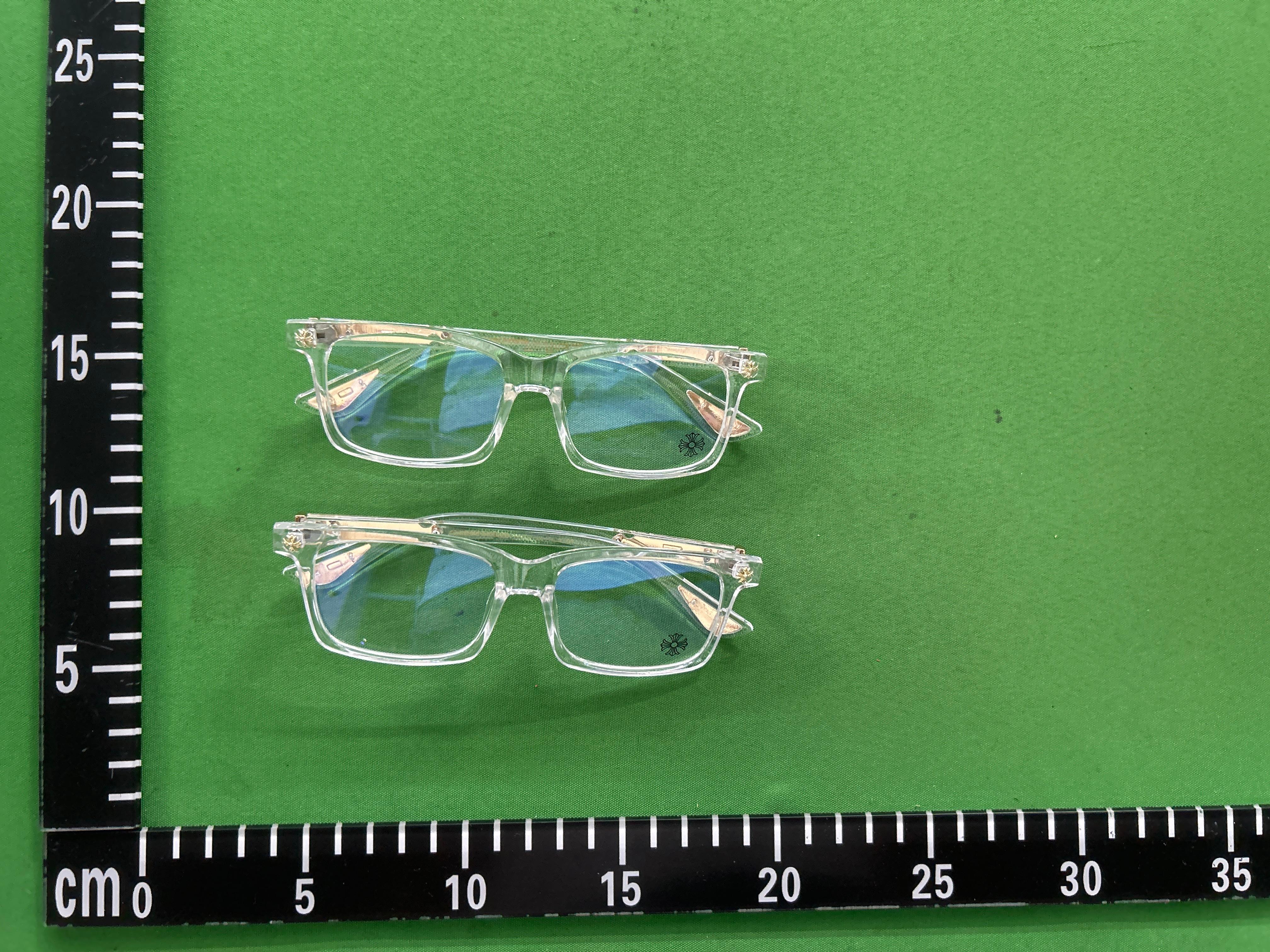 Foto QC 3 de Chrome Hearts Square-Frame Acetate Eyeglasses Black (2271)