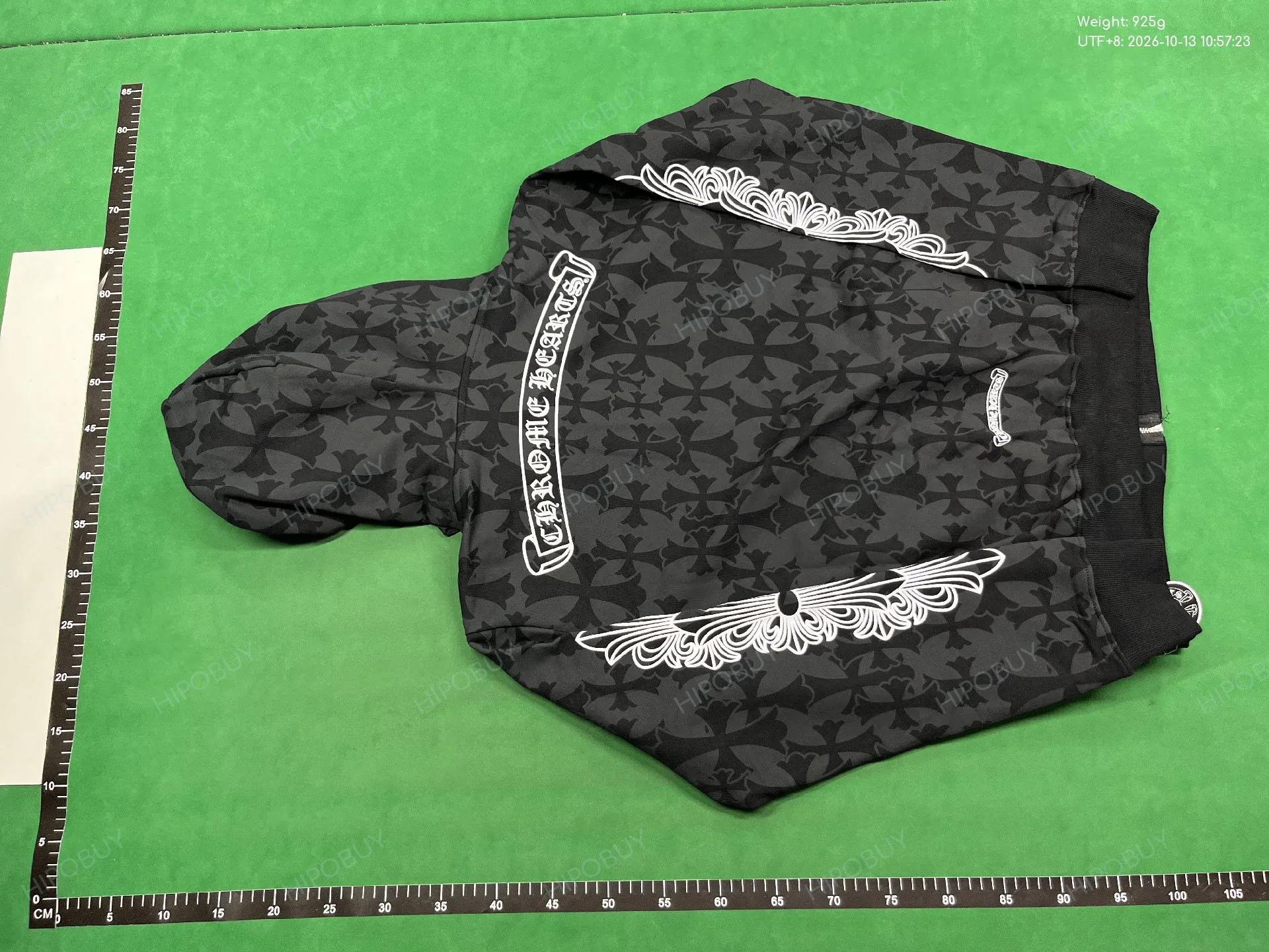 Foto QC 7 de Chrome Hearts Zip Sweater Horseshoe Floral Print Cotton Black