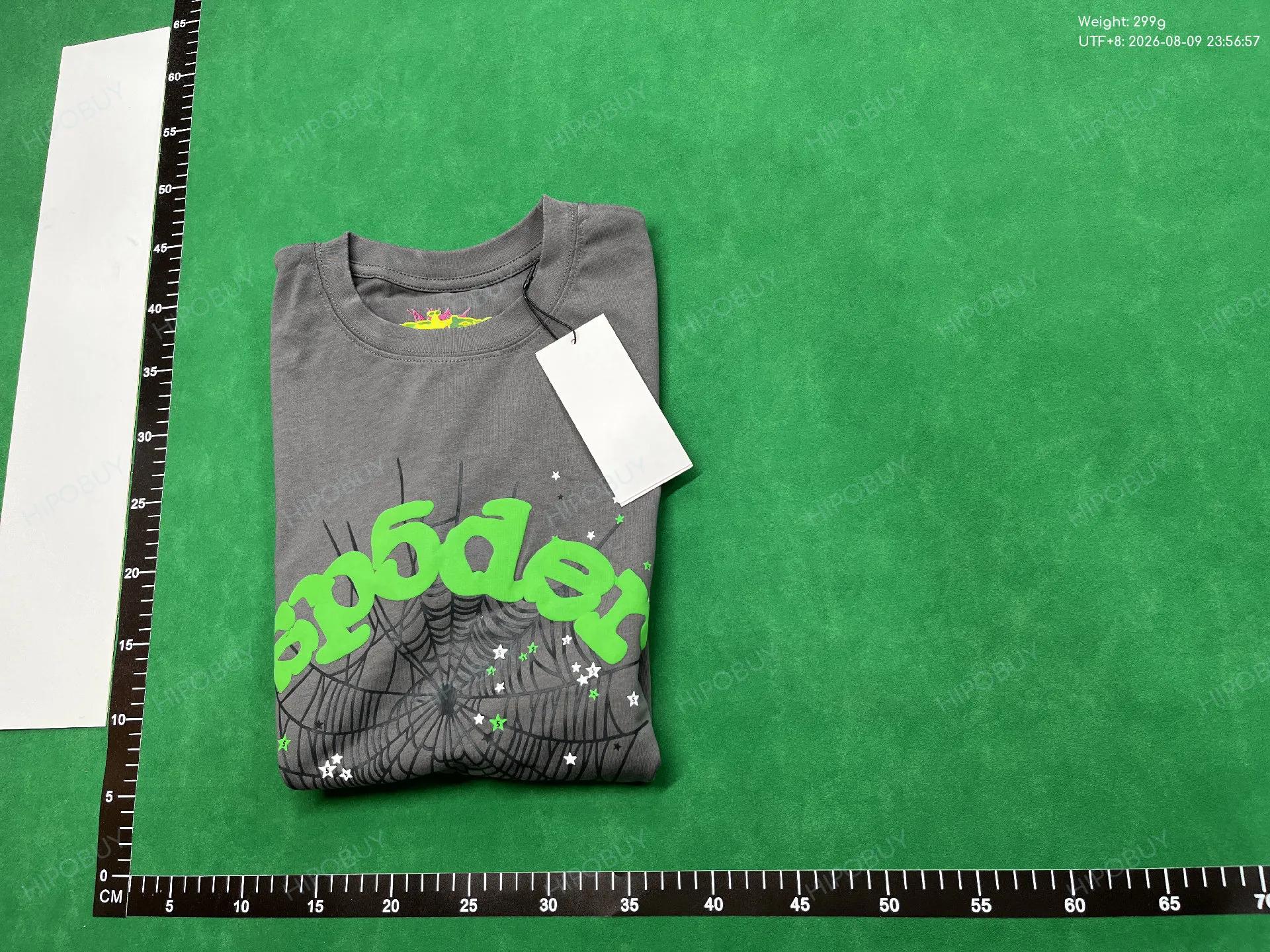 Foto QC 4 de Sp5der T-shirt Puff Print Web Grey Green