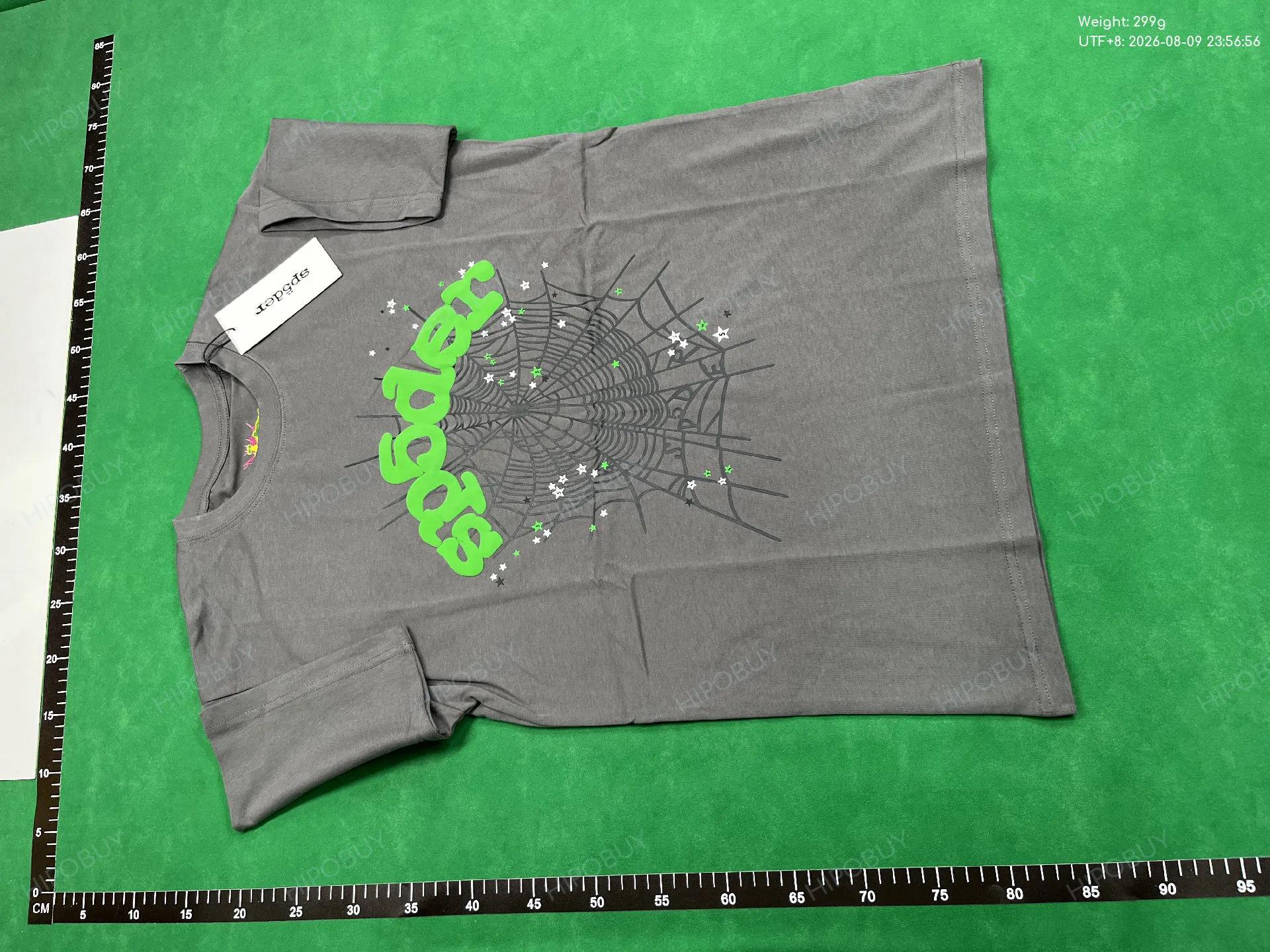 Foto QC 2 de Sp5der T-shirt Puff Print Web Grey Green