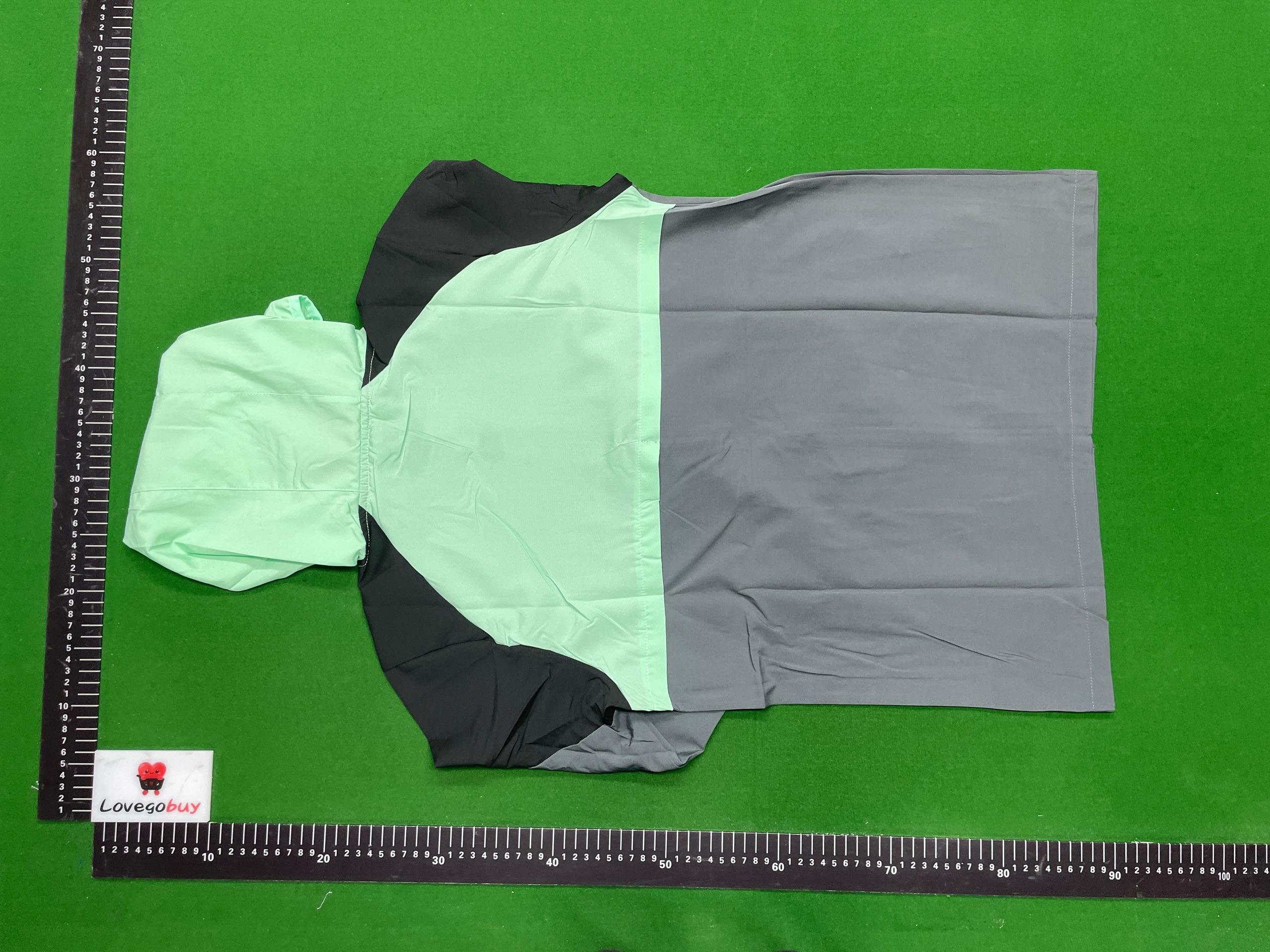 Foto QC 7 de Other Windbreaker Jacket Sun Protection Colorblock Mint Green Grey
