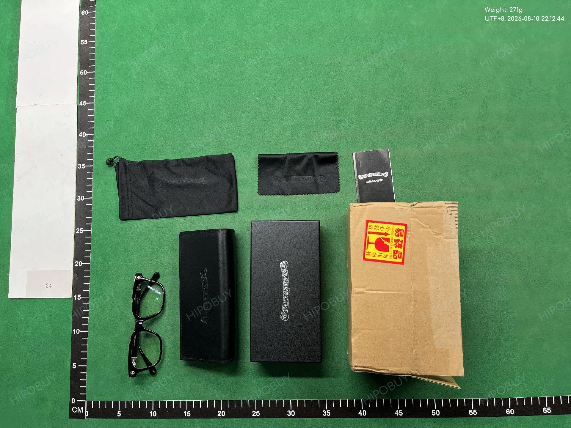 Foto QC 8 de Chrome Hearts Square-Frame Acetate and Metal Eyeglasses Black Gold Clear (8010)