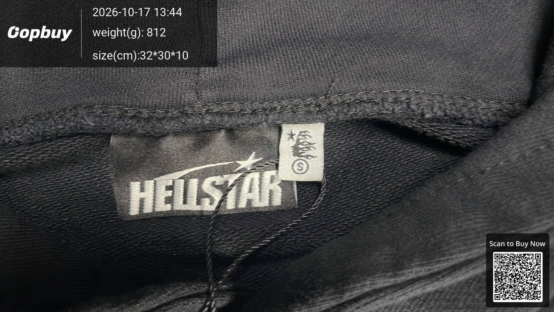 Foto QC 5 de Hellstar Hoodie Sports Logo Flame Zip Up Washed Blue