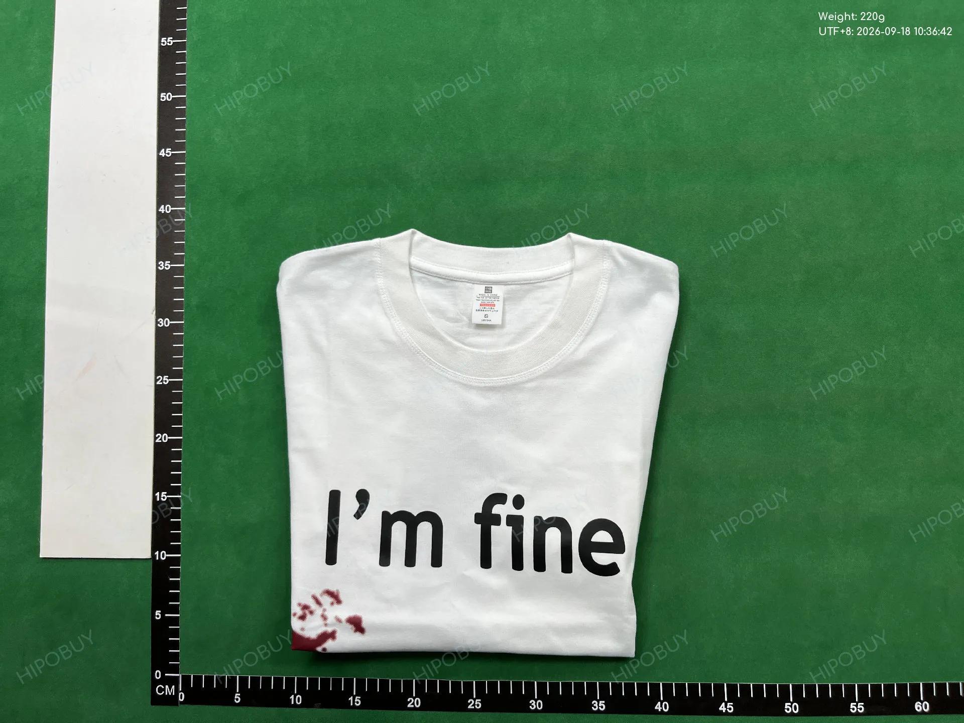 Foto QC 8 de Other T-shirt I'm Fine Print White