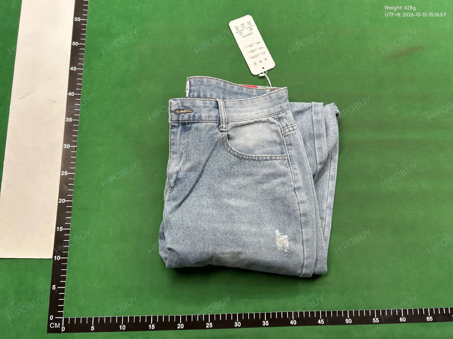 Foto QC 4 de Heaven Can Wait Jeans Distressed Raw Edge Straight Washed Black