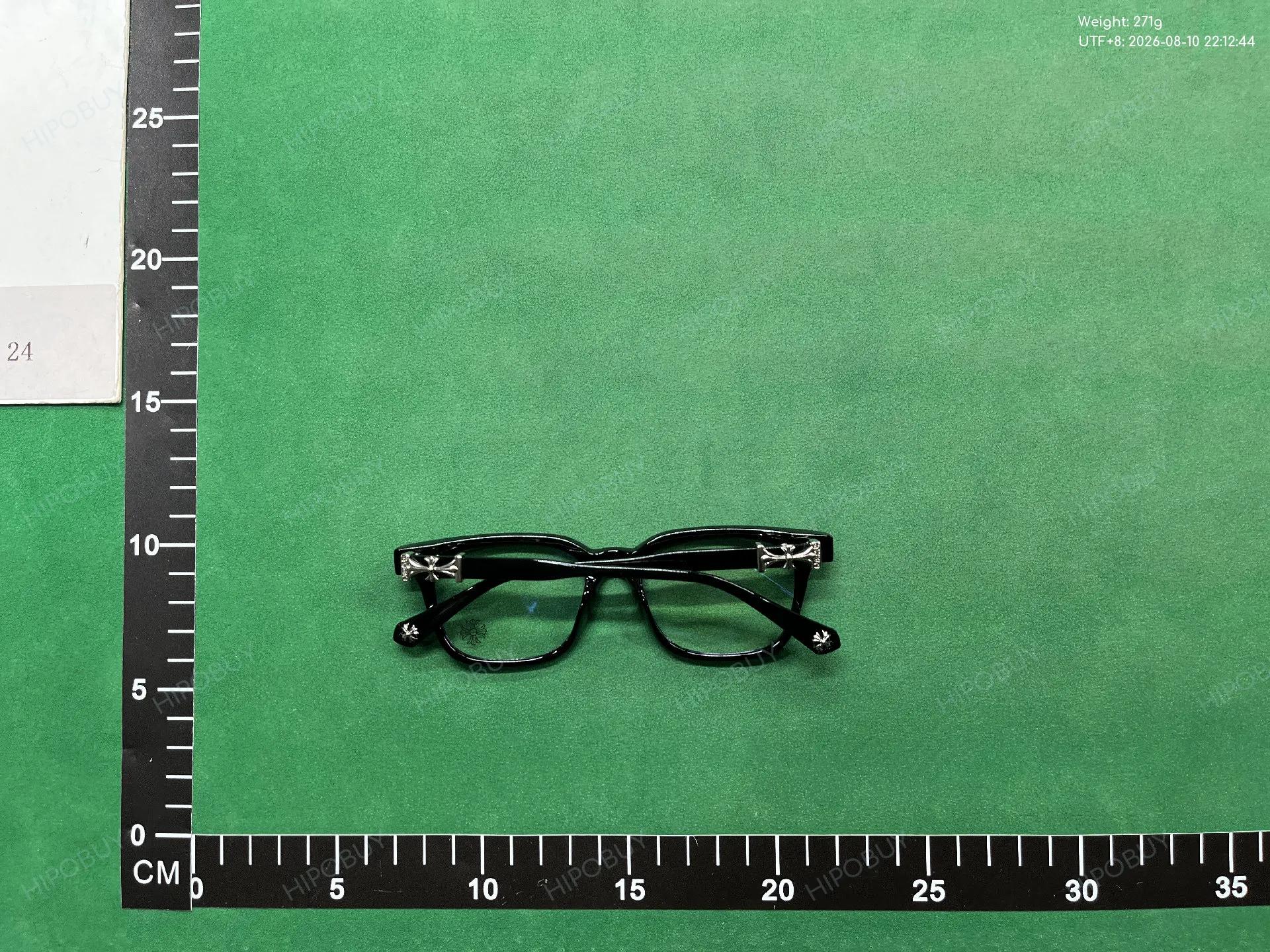 Foto QC 7 de Chrome Hearts Square-Frame Acetate and Metal Eyeglasses Black Gold Clear (8010)