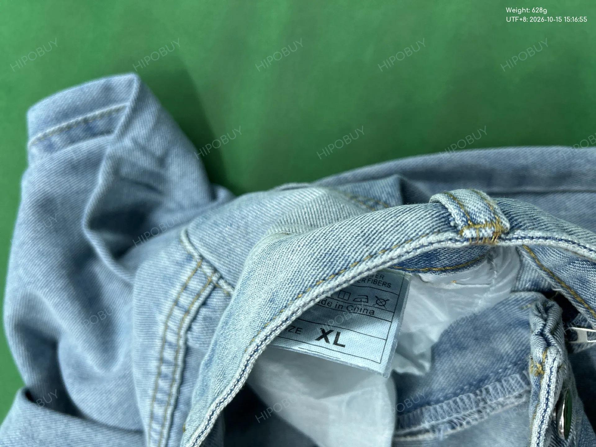 Foto QC 1 de Heaven Can Wait Jeans Distressed Raw Edge Straight Washed Black