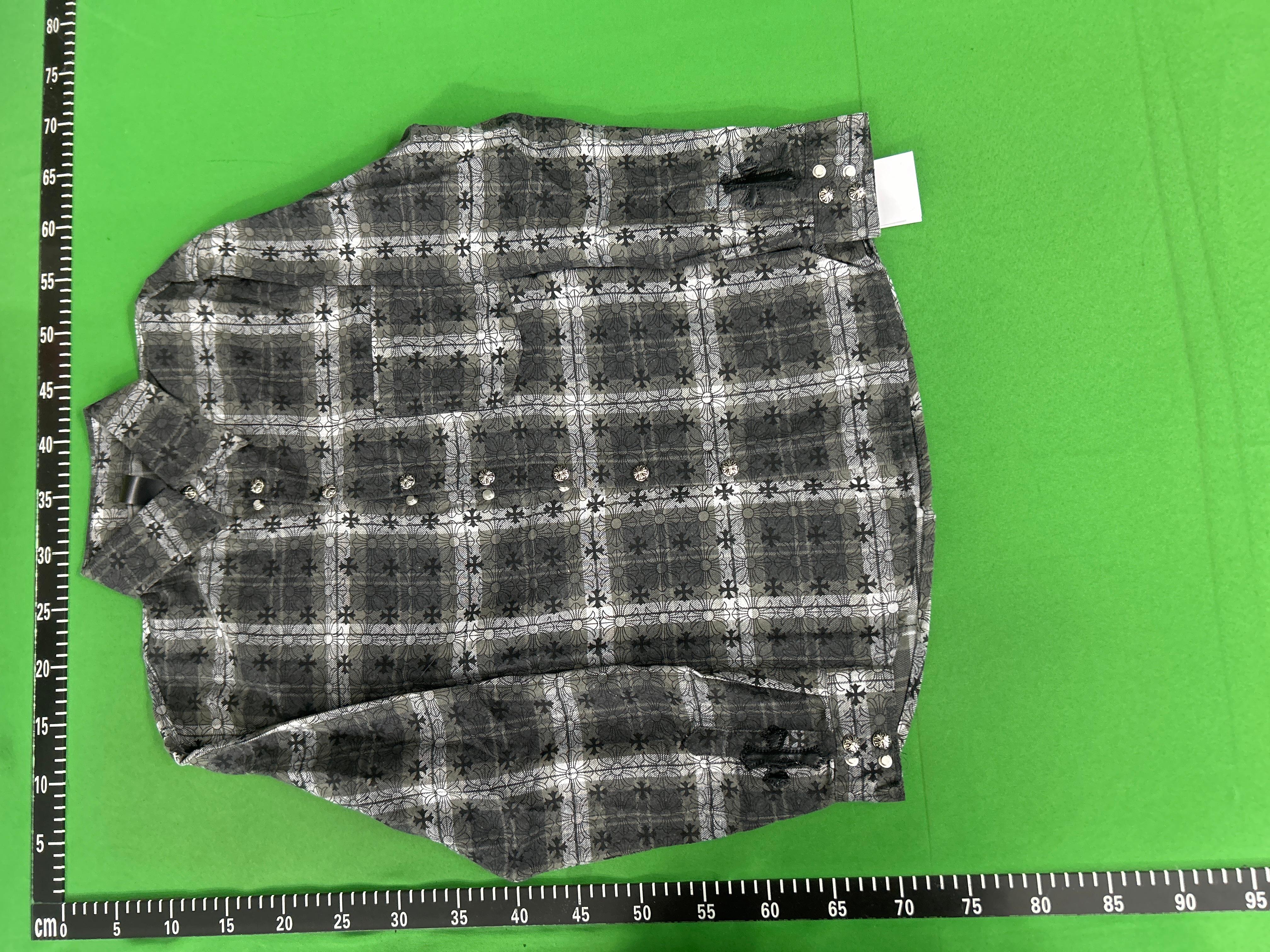 Foto QC 6 de Chrome Hearts Shirt Leather Cross Patch Plaid Red