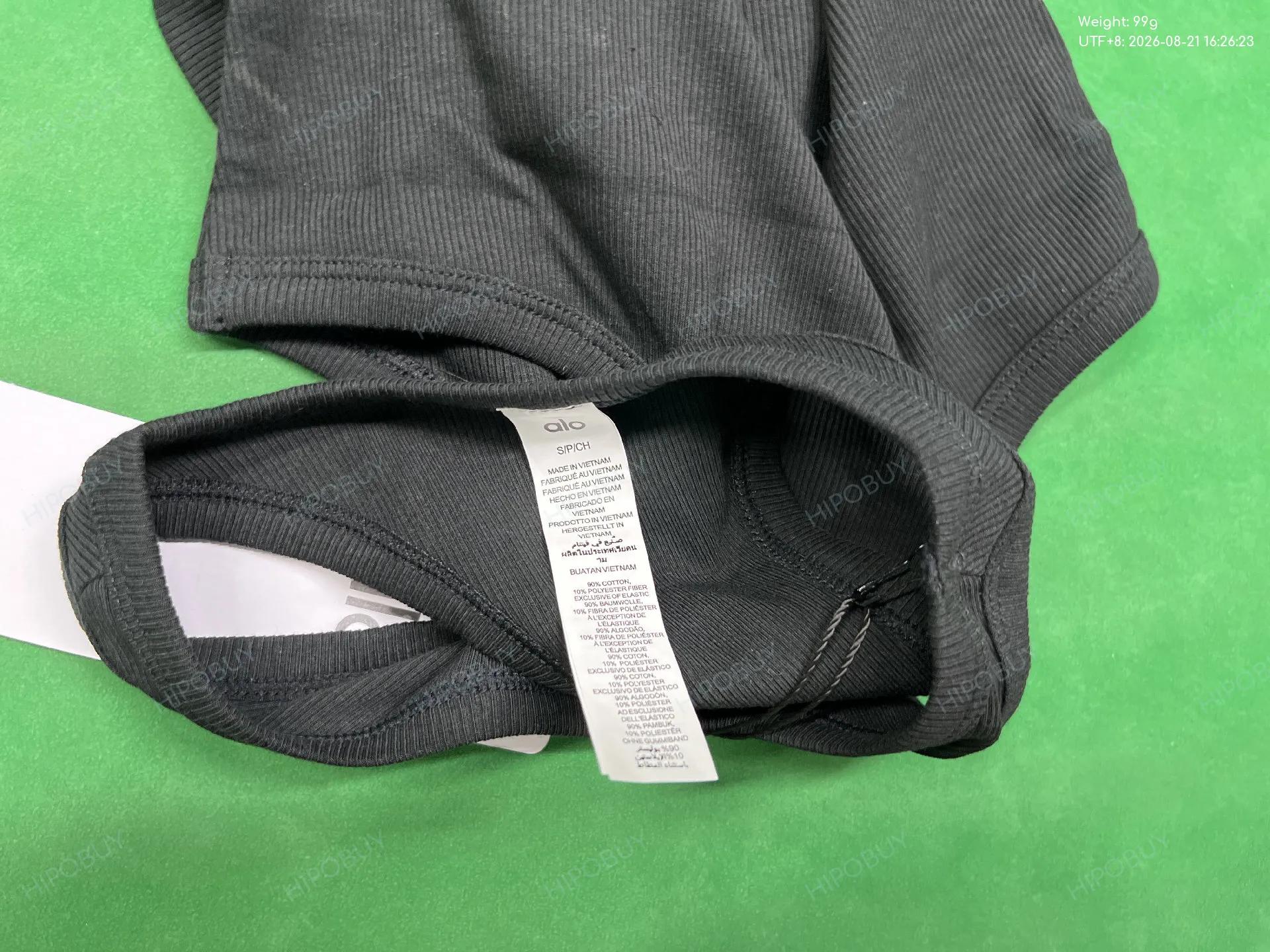 Foto QC 1 de Alo Yoga Ribbed High Neck Cropped Tank Black