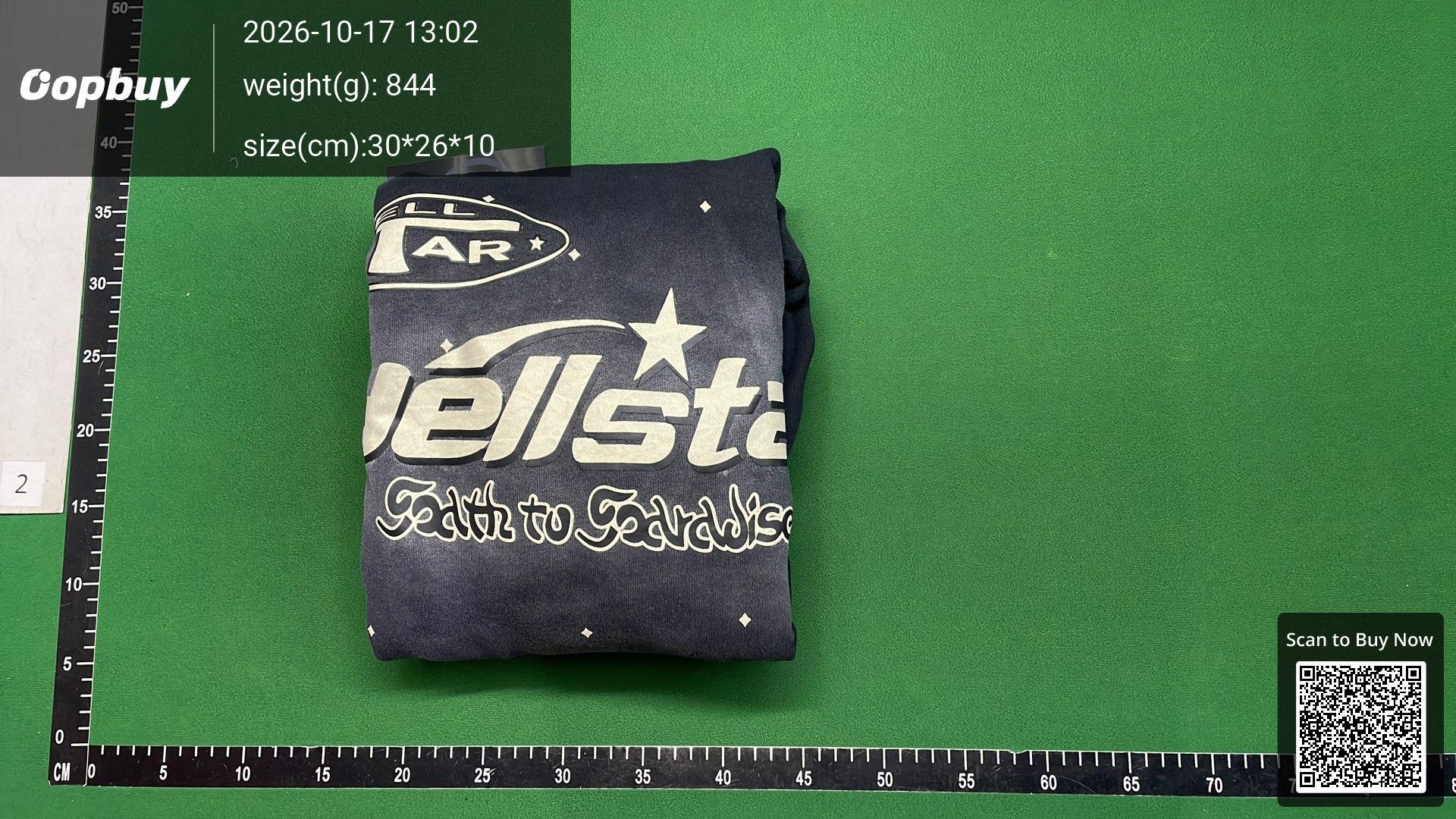 Foto QC 8 de Hellstar Hoodie Sports Logo Flame Zip Up Washed Blue