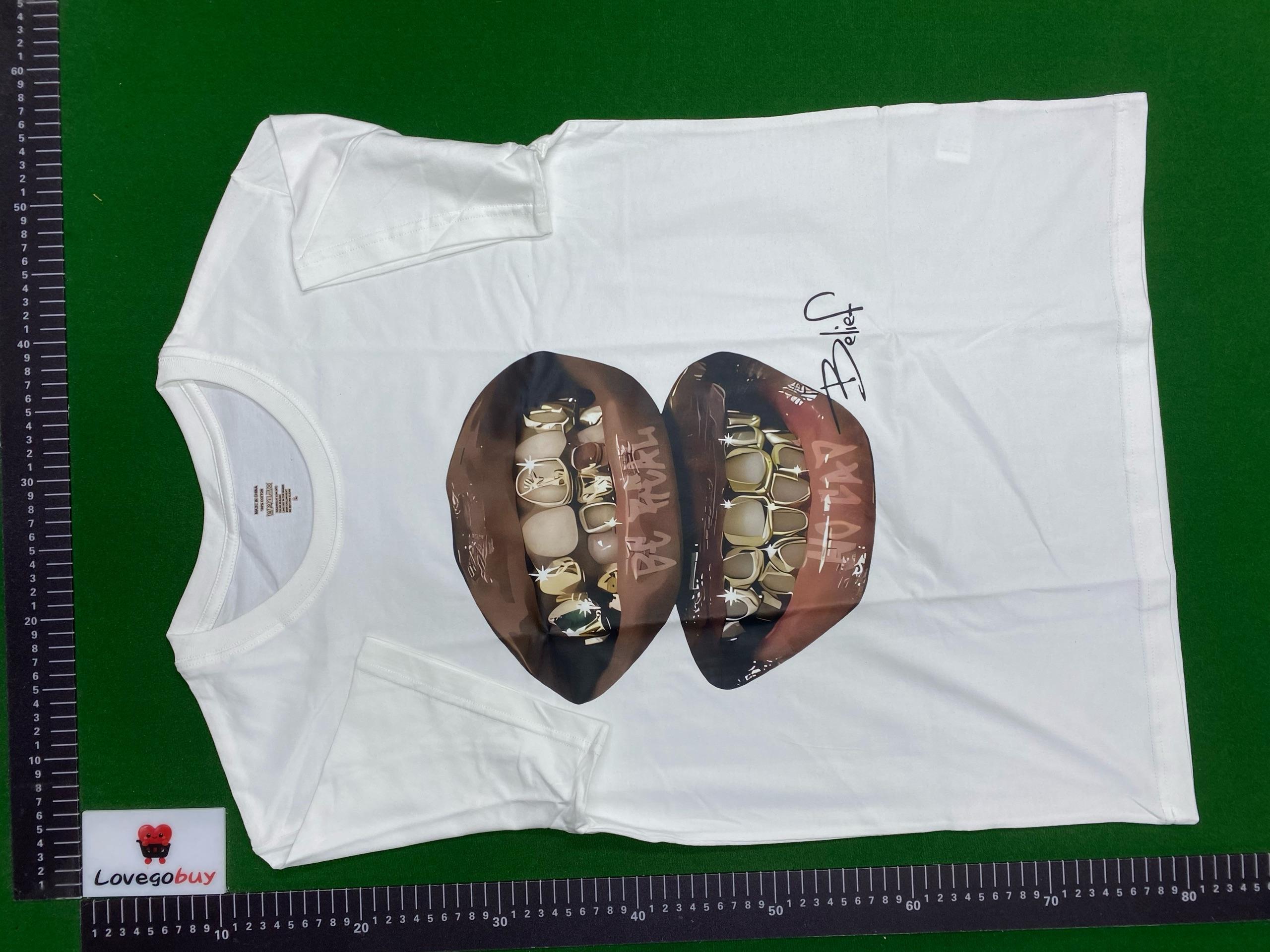 Foto QC 2 de Unbranded No More Rules Lips Graphic T-shirt White