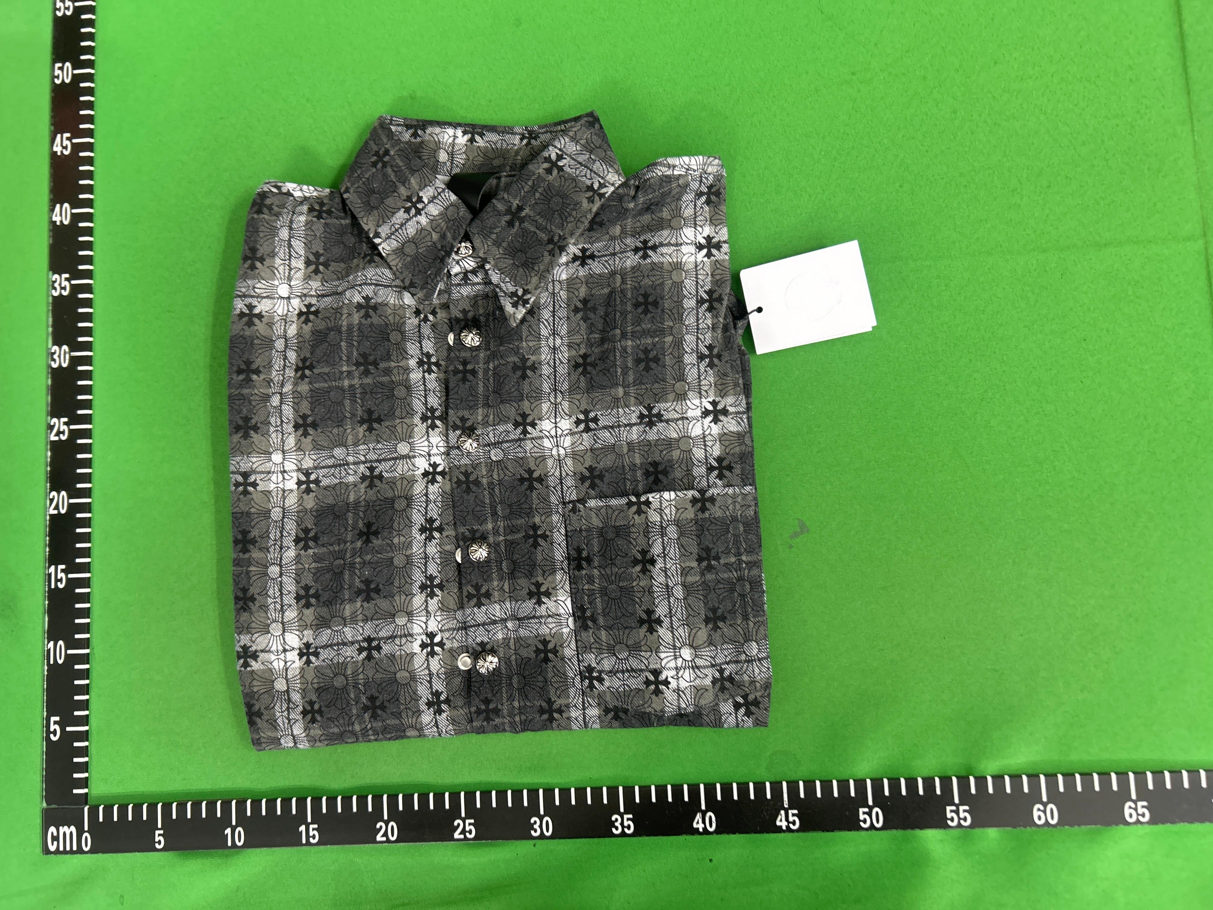Foto QC 5 de Chrome Hearts Shirt Leather Cross Patch Plaid Red