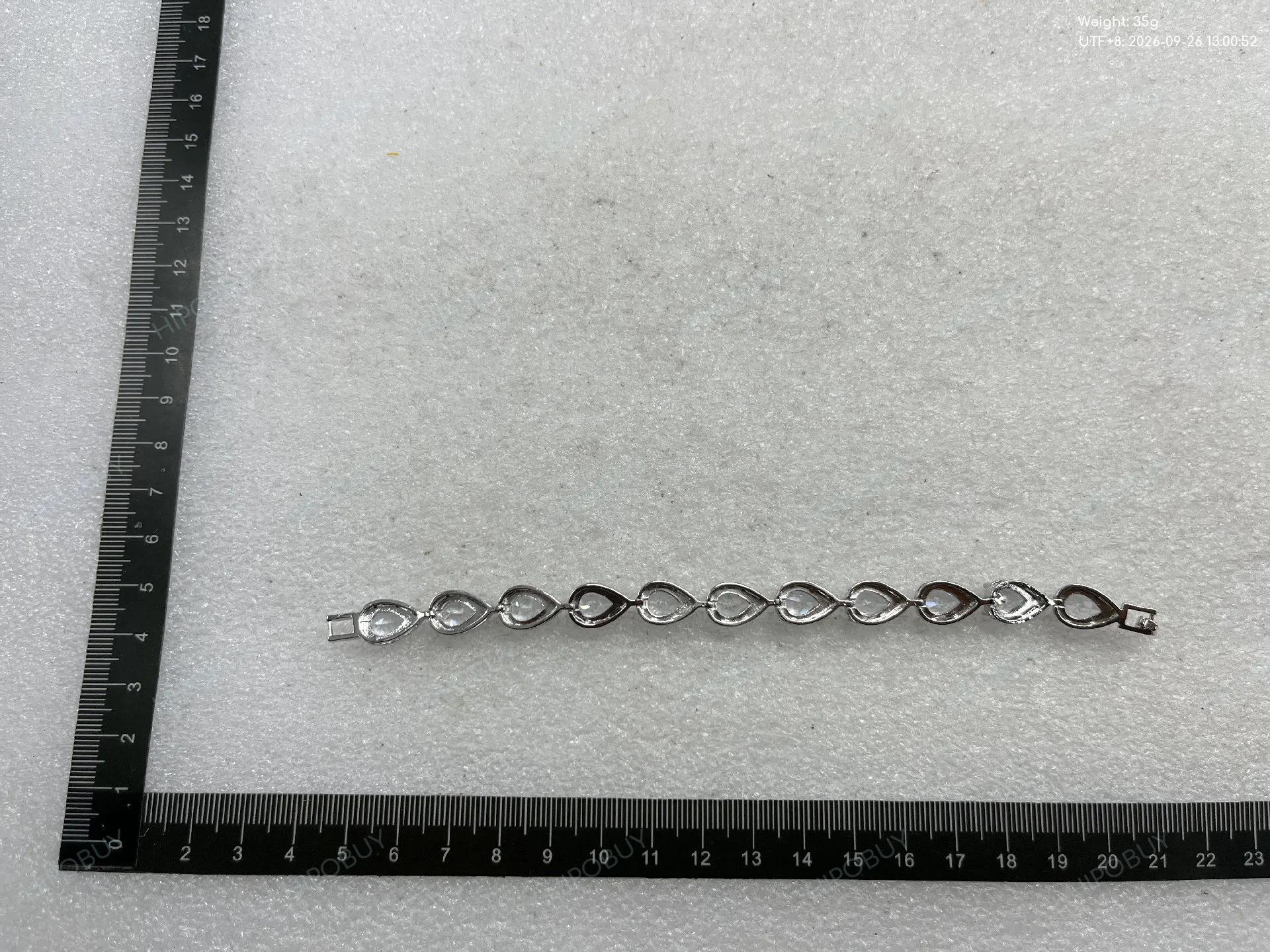 Foto QC 2 de Other Bracelet Metal Teardrop Crystal Silver