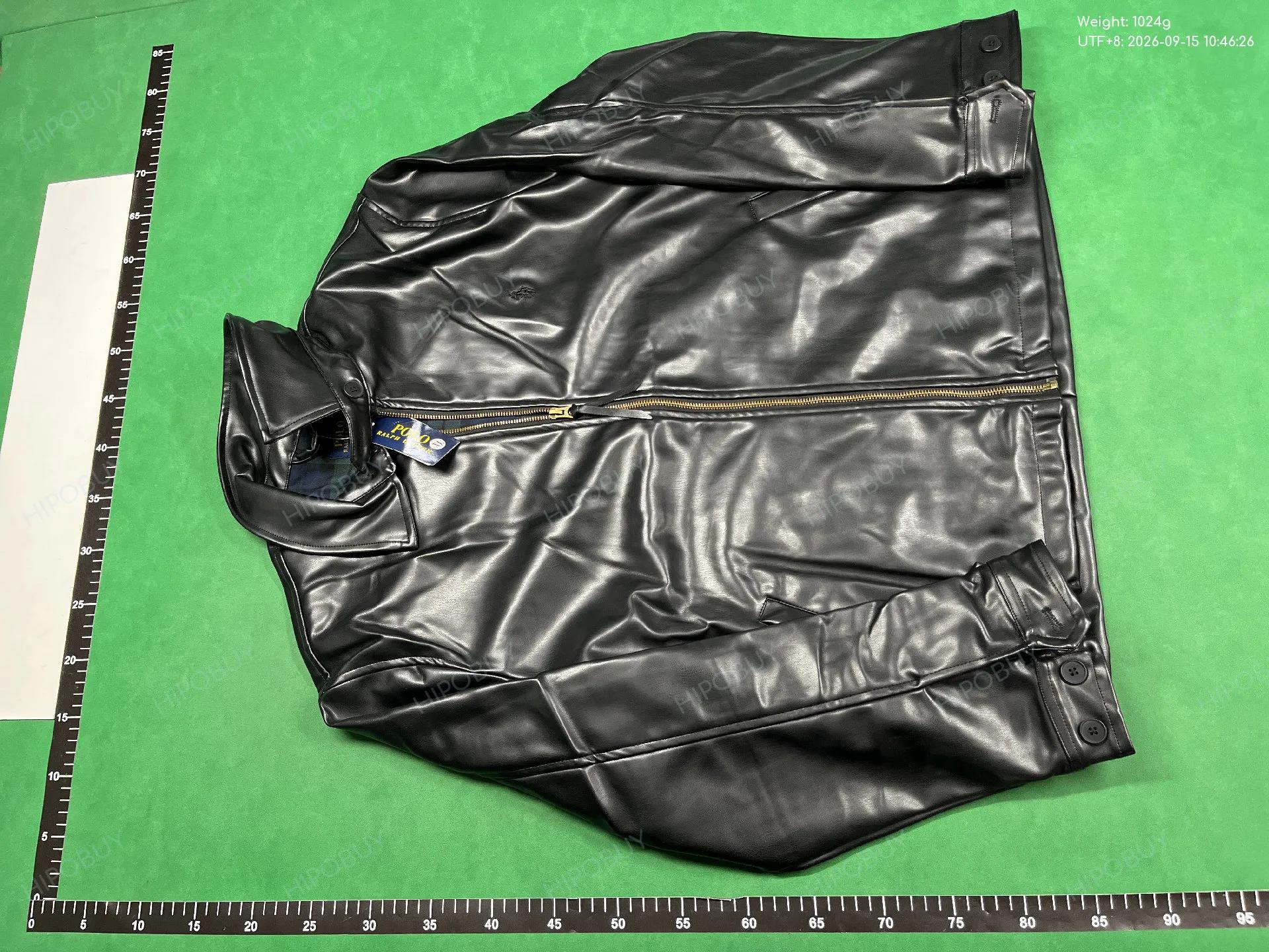 Foto QC 6 de Other Bomber Jacket Leather Gold Zipper Black