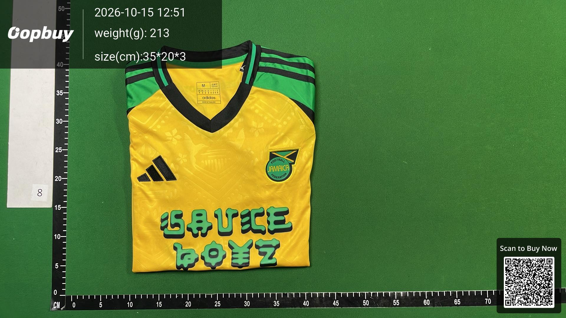 Foto QC 8 de Eladio Carrion x adidas x Jamaica 2023 Sauce Boyz Special Edition Jersey Yellow
