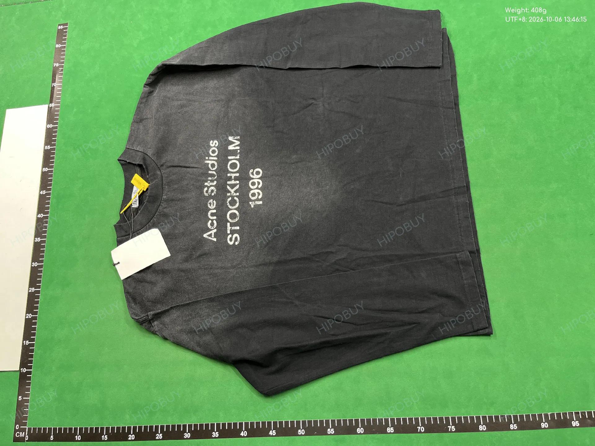 Foto QC 2 de Acne Studios T-shirt Stockholm 1996 Distressed Long-sleeve White
