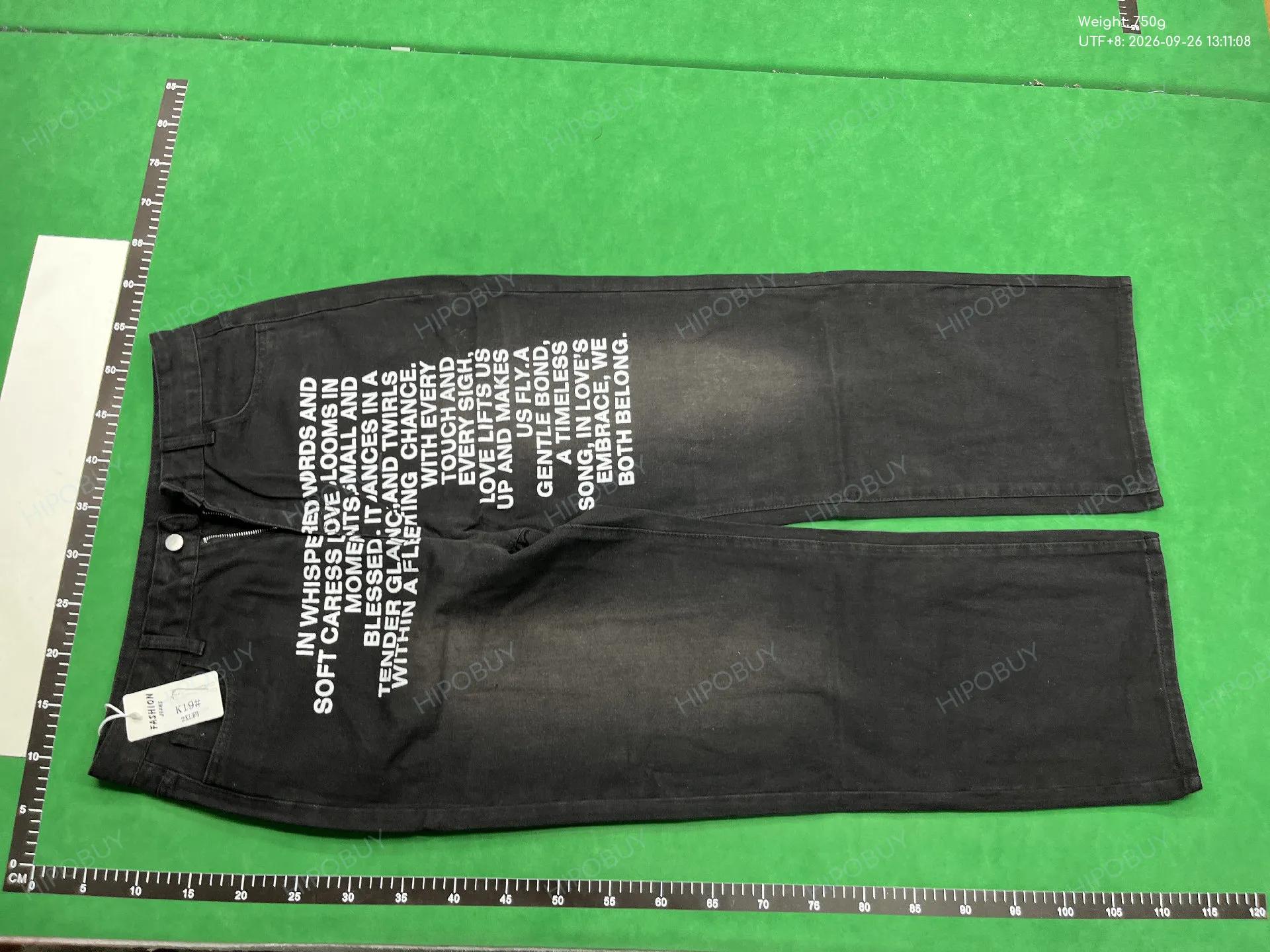 Foto QC 6 de Unbranded Jeans Baggy Letter Print White