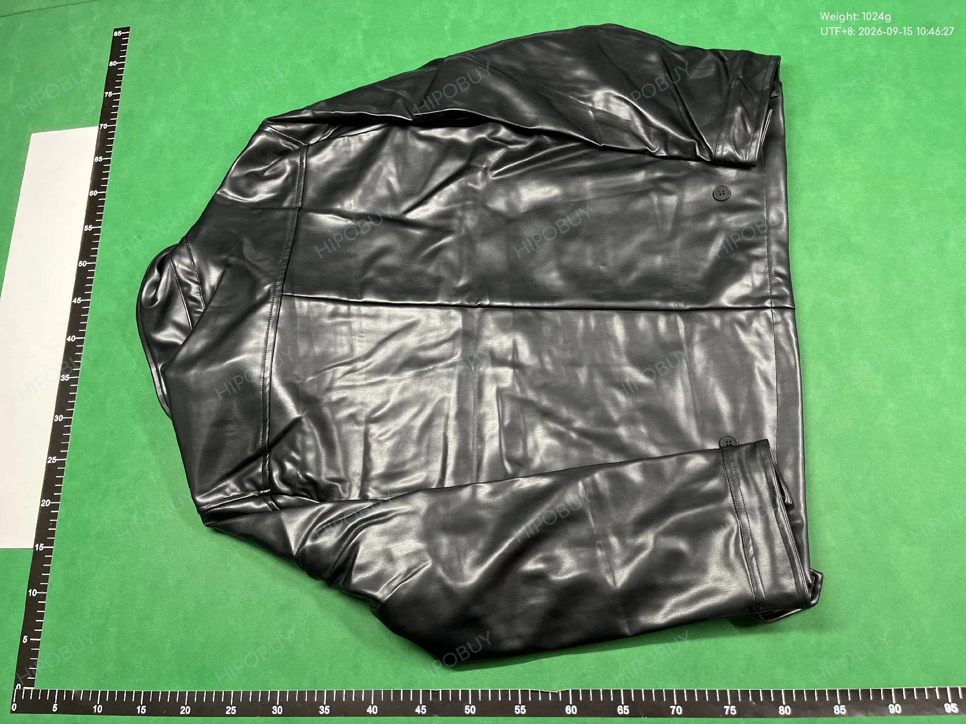 Foto QC 7 de Other Bomber Jacket Leather Gold Zipper Black