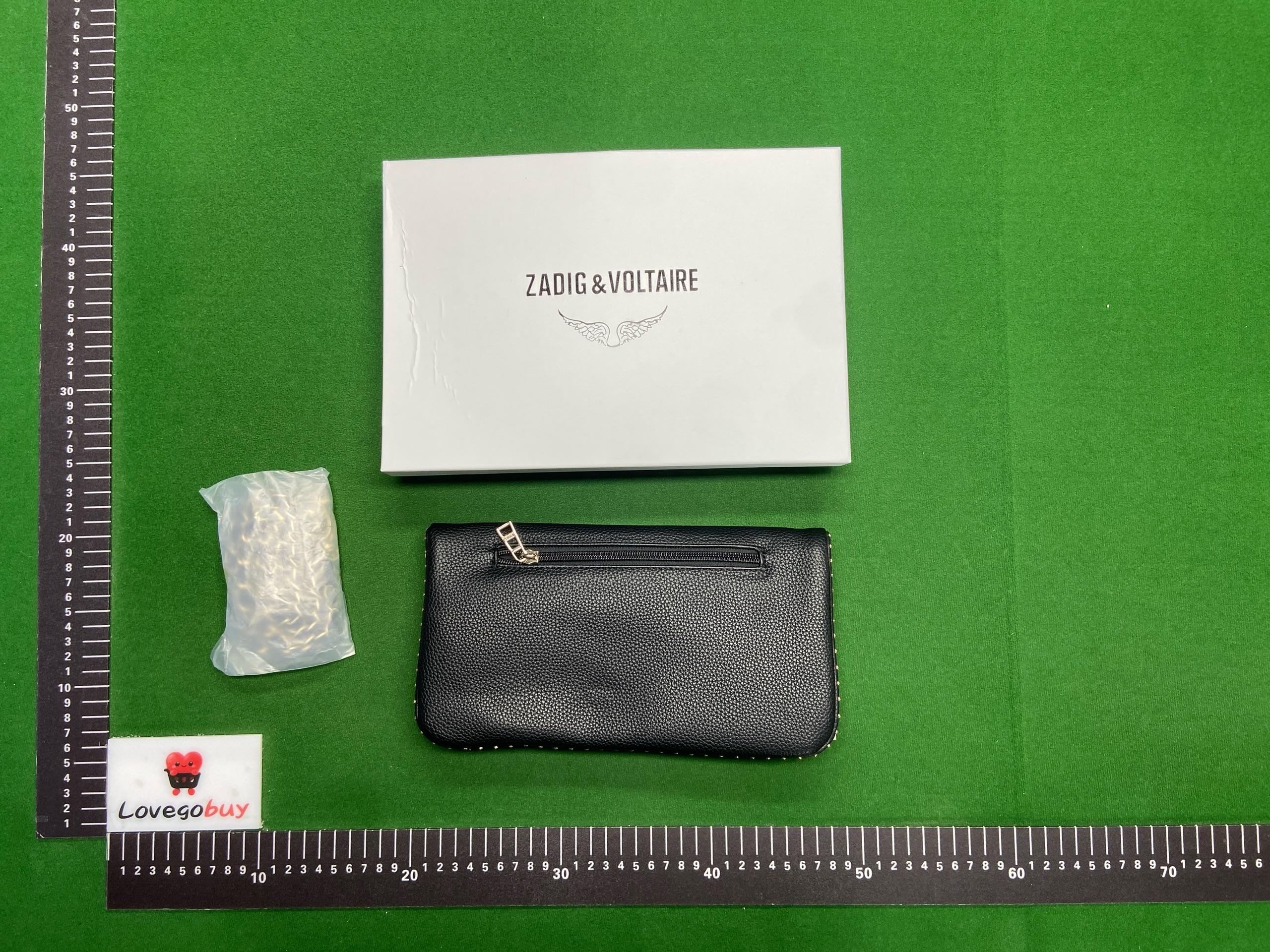 Foto QC 6 de Zadig & Voltaire Rock Studded Wings Clutch Bag Black Grained Leather