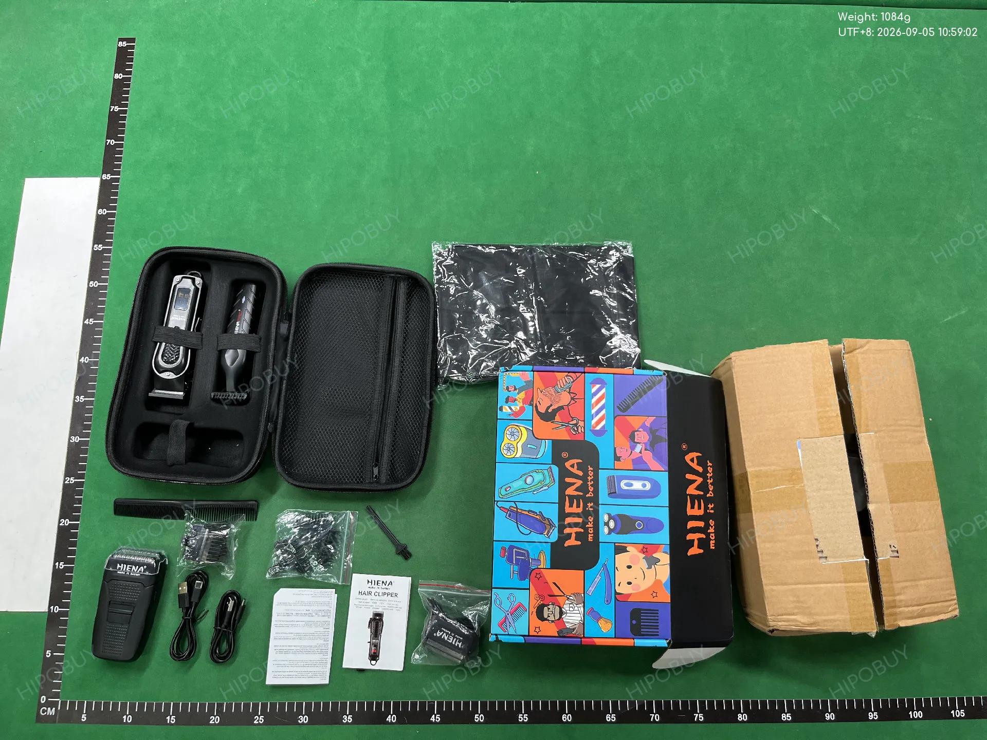 Foto QC 6 de HIENA Hair Clipper Set Professional LED Display Black