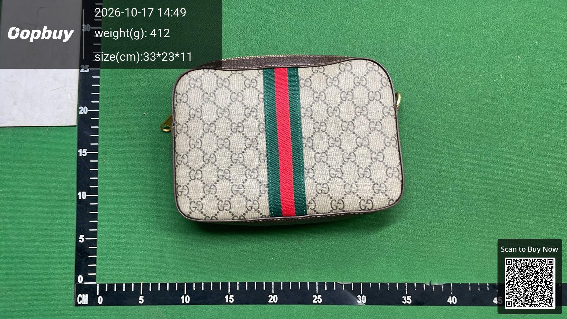 Foto QC 2 de Gucci Ophidia Shoulder Bag Small GG Supreme Canvas Beige/Ebony