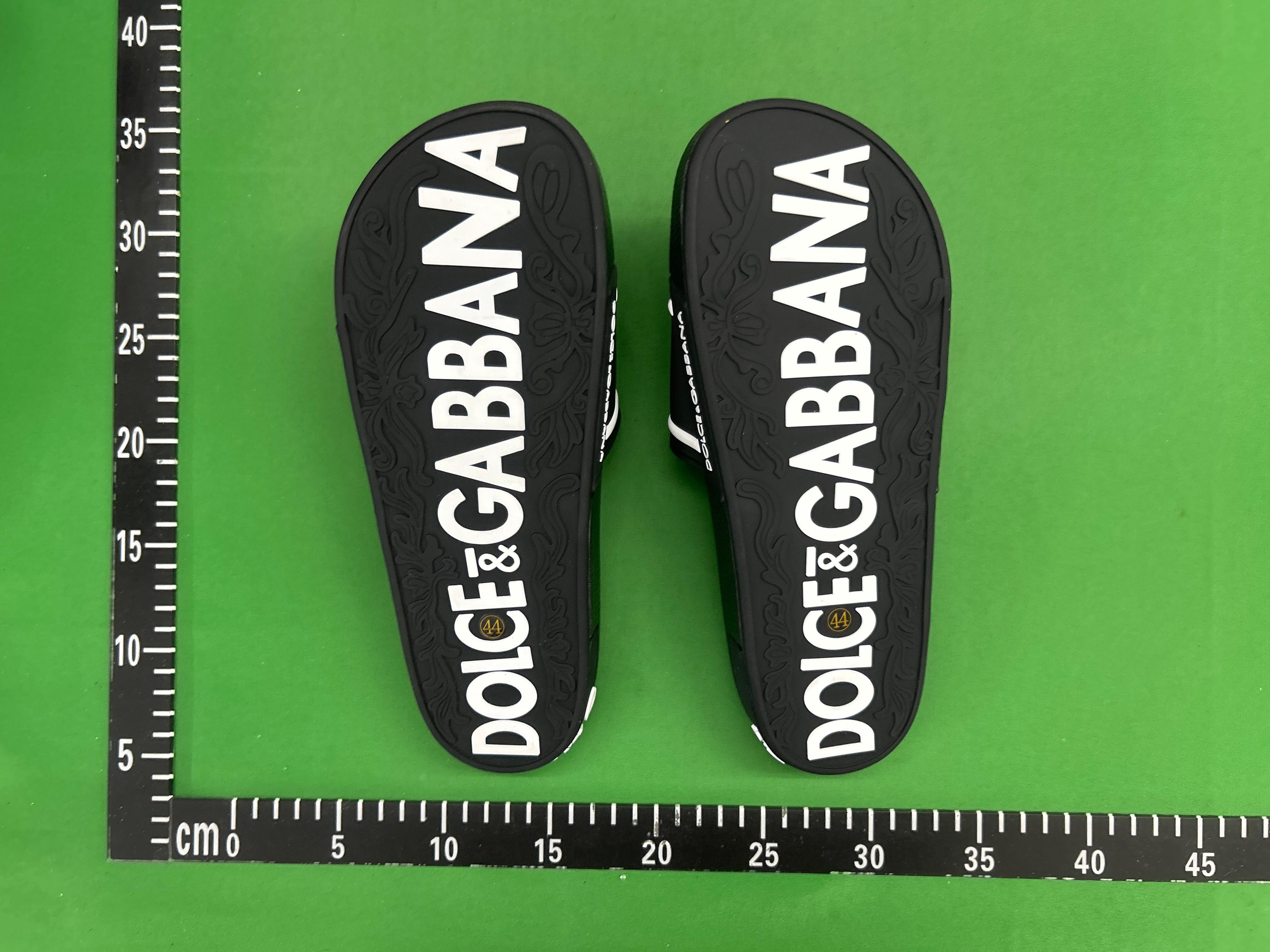 Foto QC 6 de Dolce & Gabbana Beachwear Slides Rubber D&G Logo Black White CS1786 AX389 8B956