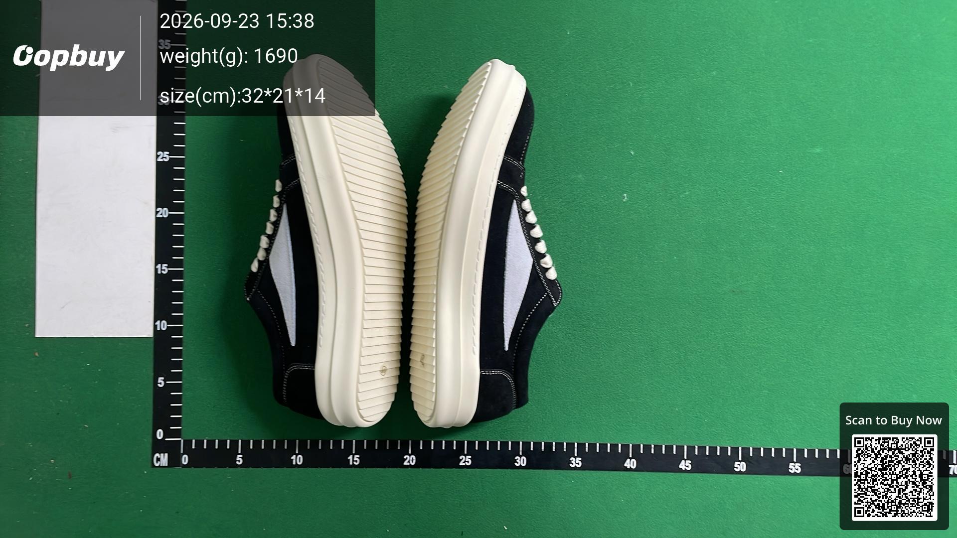 Foto QC 4 de Rick Owens Vintage Sneaks Low Top Jumbo Laces Black White