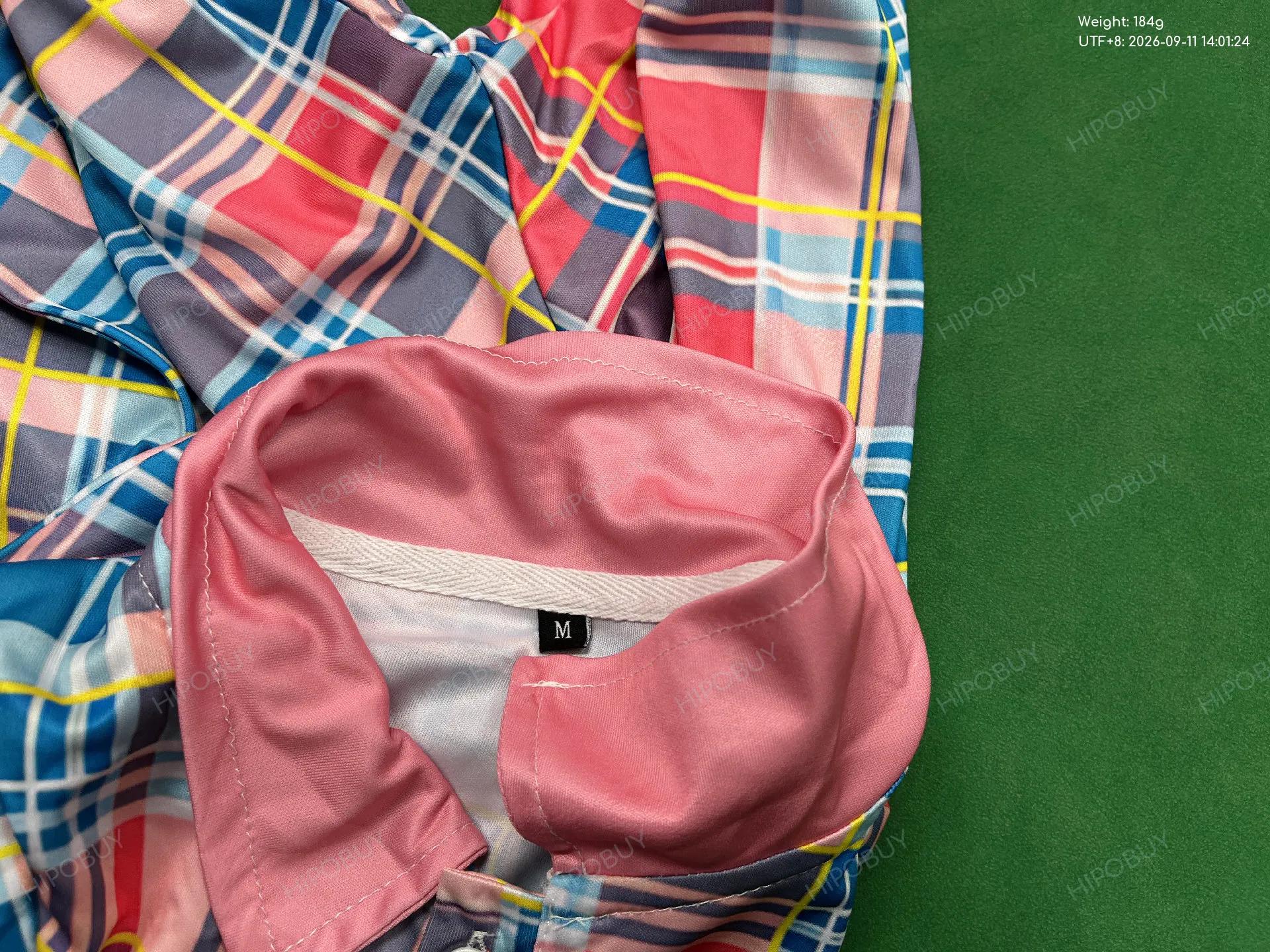 Foto QC 5 de Other Shirt Plaid American Vintage Crest Polo Pink Blue