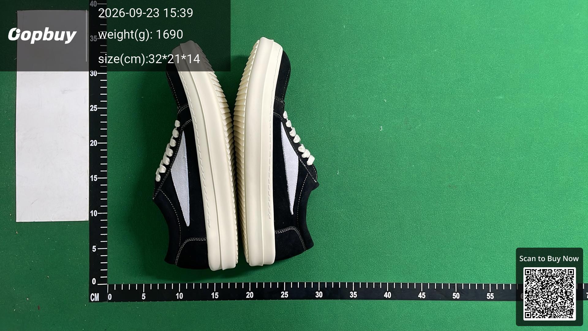 Foto QC 5 de Rick Owens Vintage Sneaks Low Top Jumbo Laces Black White