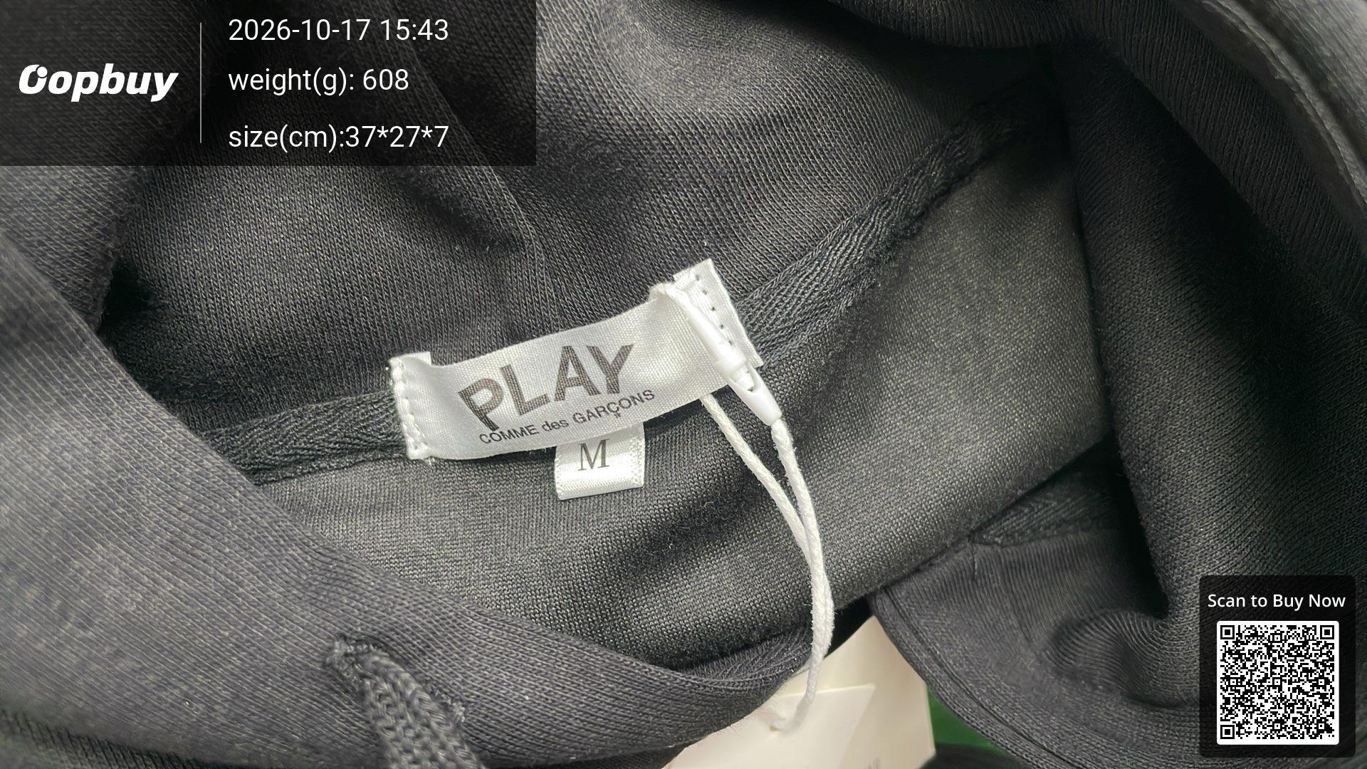 Foto QC 5 de Comme des Garçons Play Hoodie Large Heart Logo Black