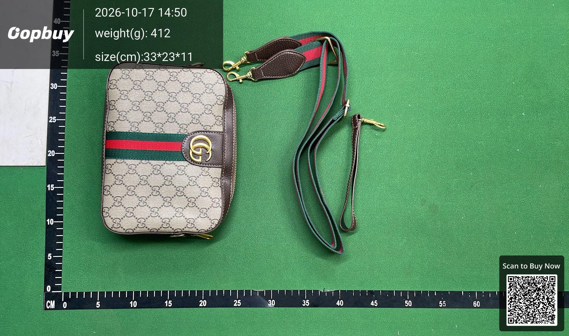 Foto QC 3 de Gucci Ophidia Shoulder Bag Small GG Supreme Canvas Beige/Ebony
