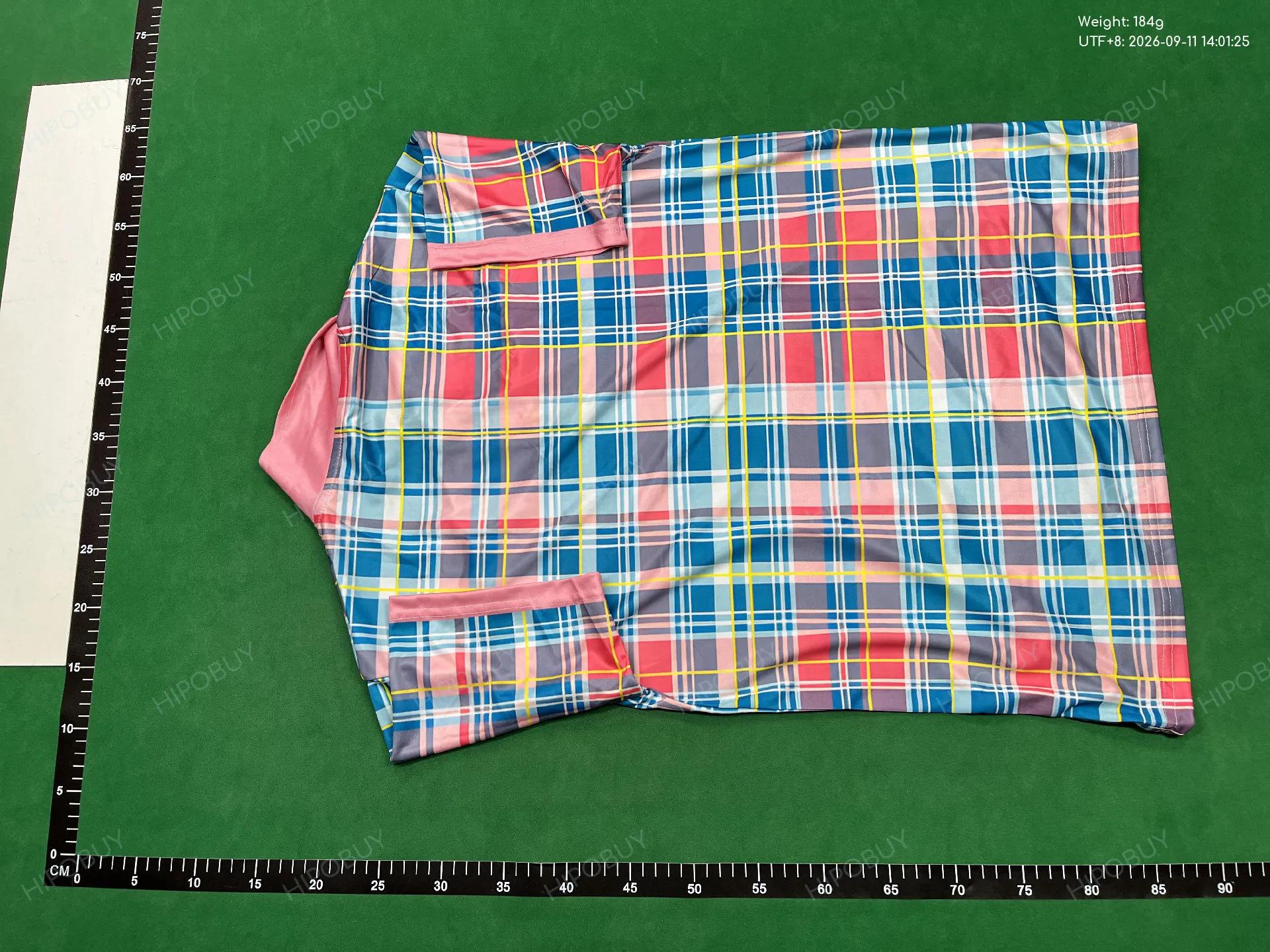 Foto QC 7 de Other Shirt Plaid American Vintage Crest Polo Pink Blue
