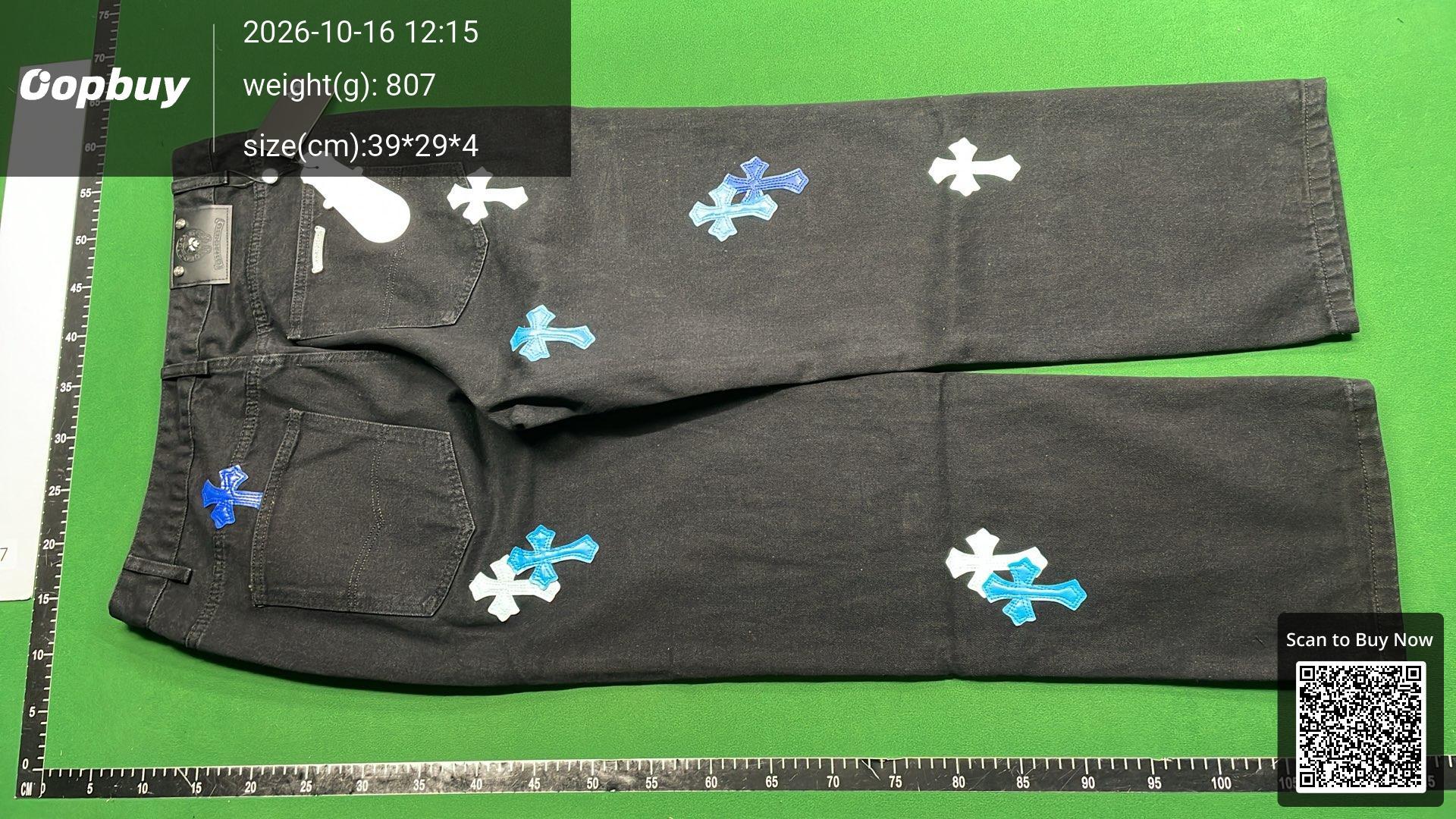 Foto QC 7 de Chrome Hearts Levi's Jeans Cross Patch Light Blue Green White