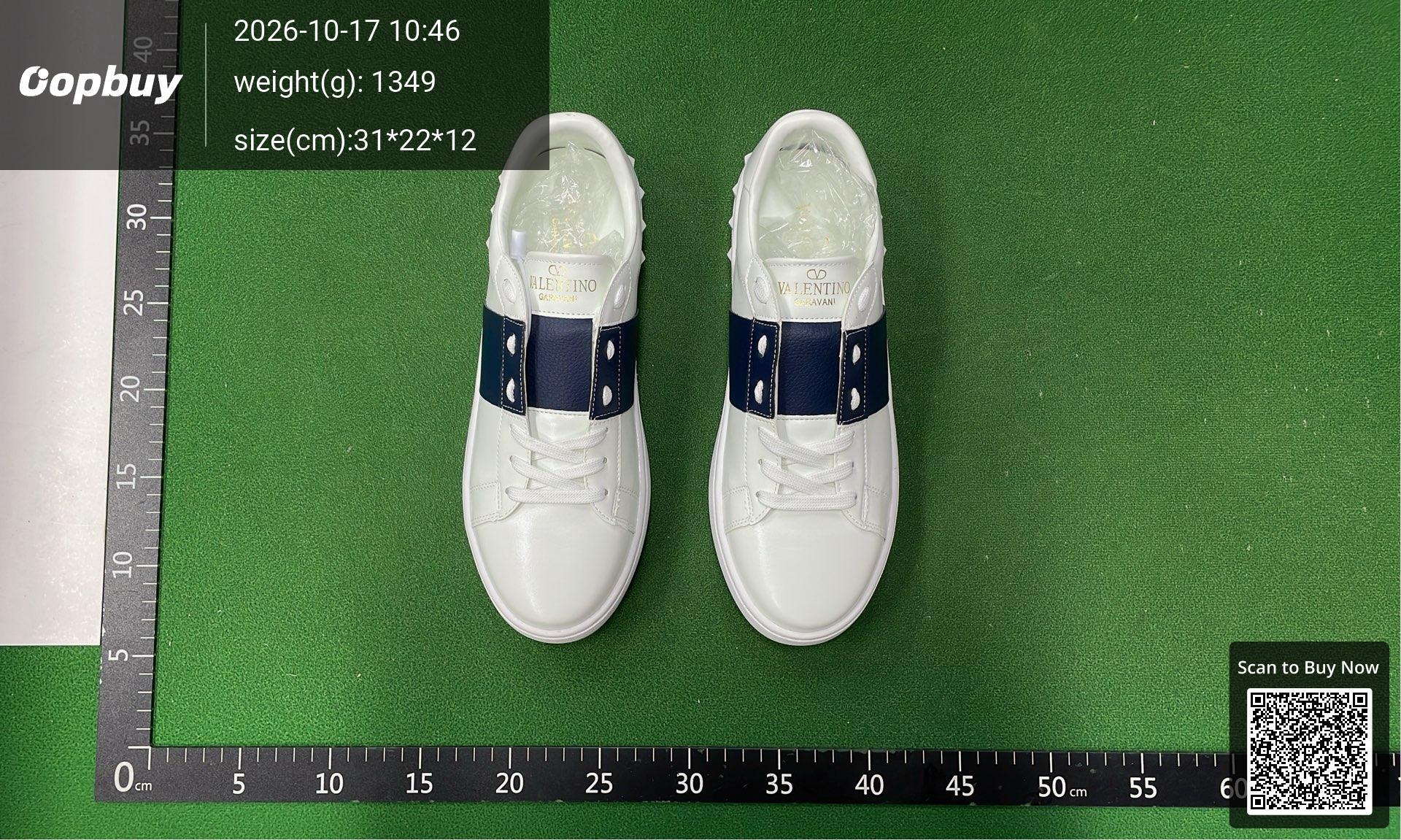 Foto QC 6 de Valentino Open Rockstud Leather Low Sneakers White Black