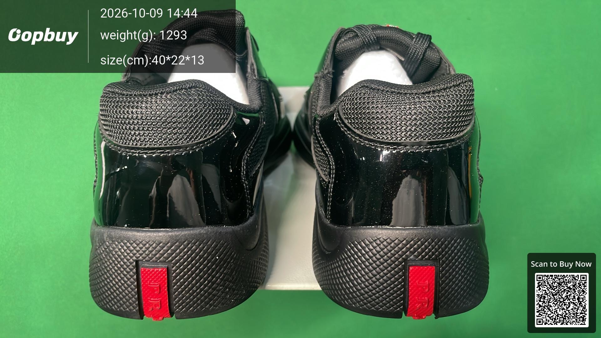 Foto QC 3 de Prada America's Cup Patent Leather Technical Fabric Low Sneakers Royal Blue Silver