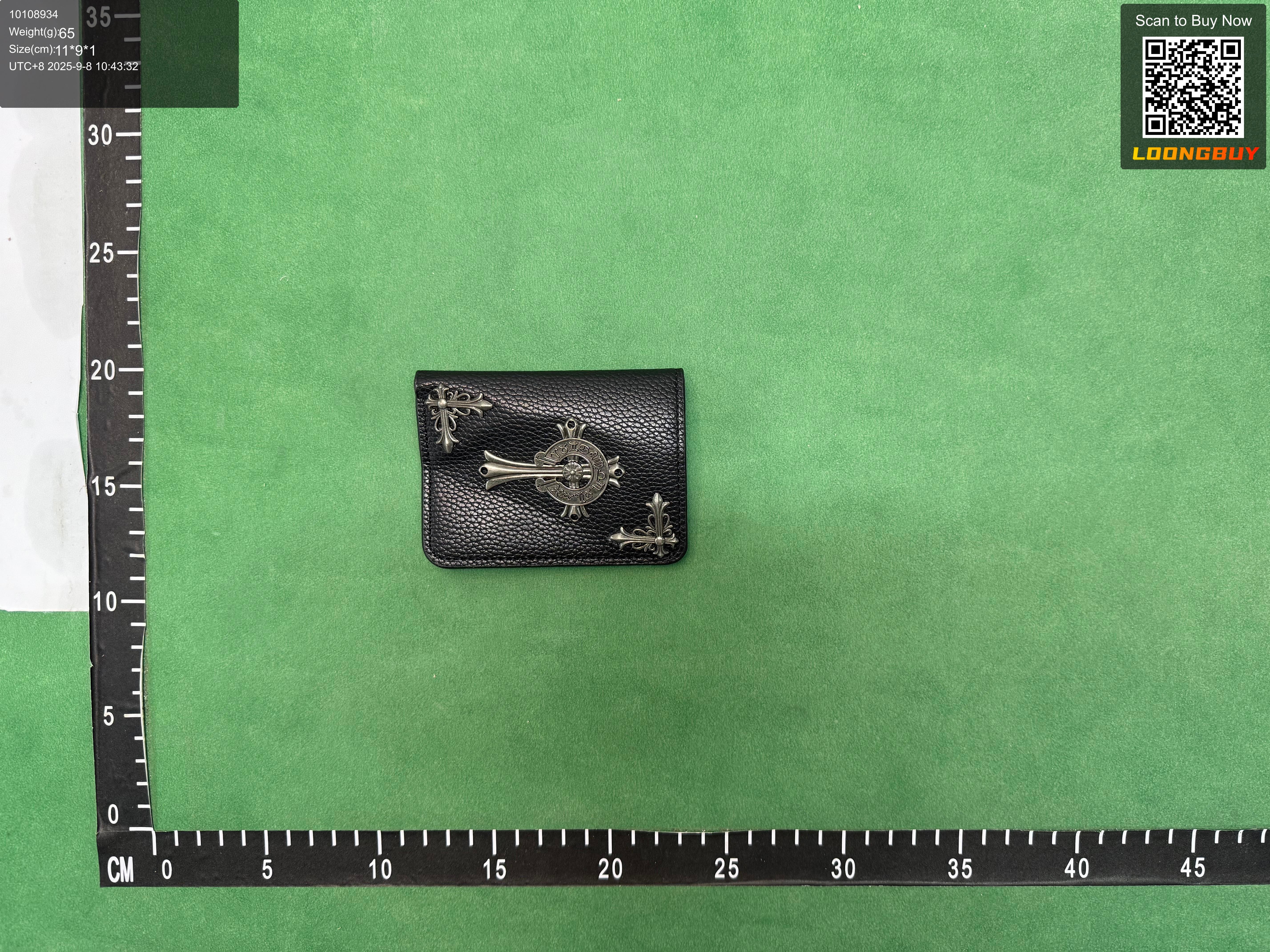 Foto QC 5 de Chrome Hearts Cross Bifold Wallet Pebbled Leather Black