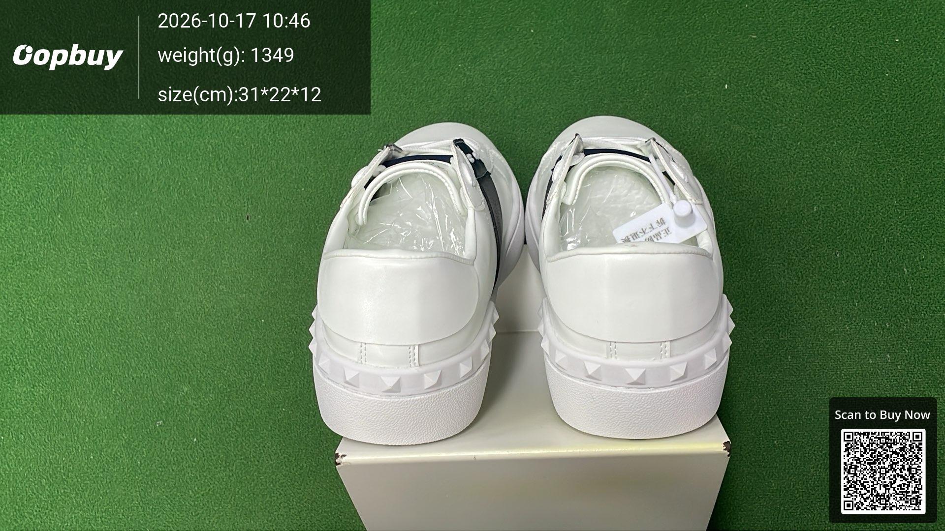 Foto QC 3 de Valentino Open Rockstud Leather Low Sneakers White Black